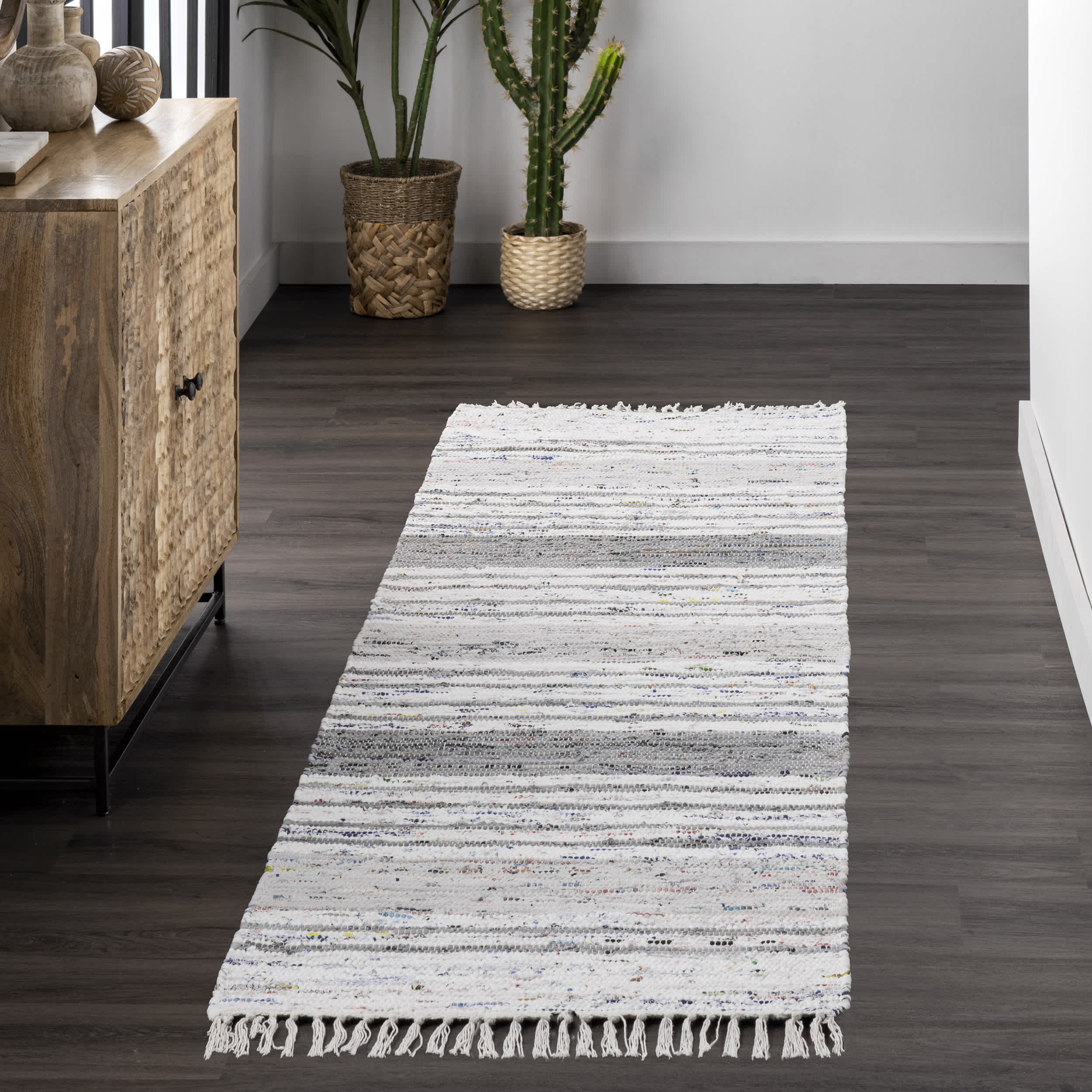 Seraphina Mottled Stipe Cotton Tassel Area Rug - Image 19