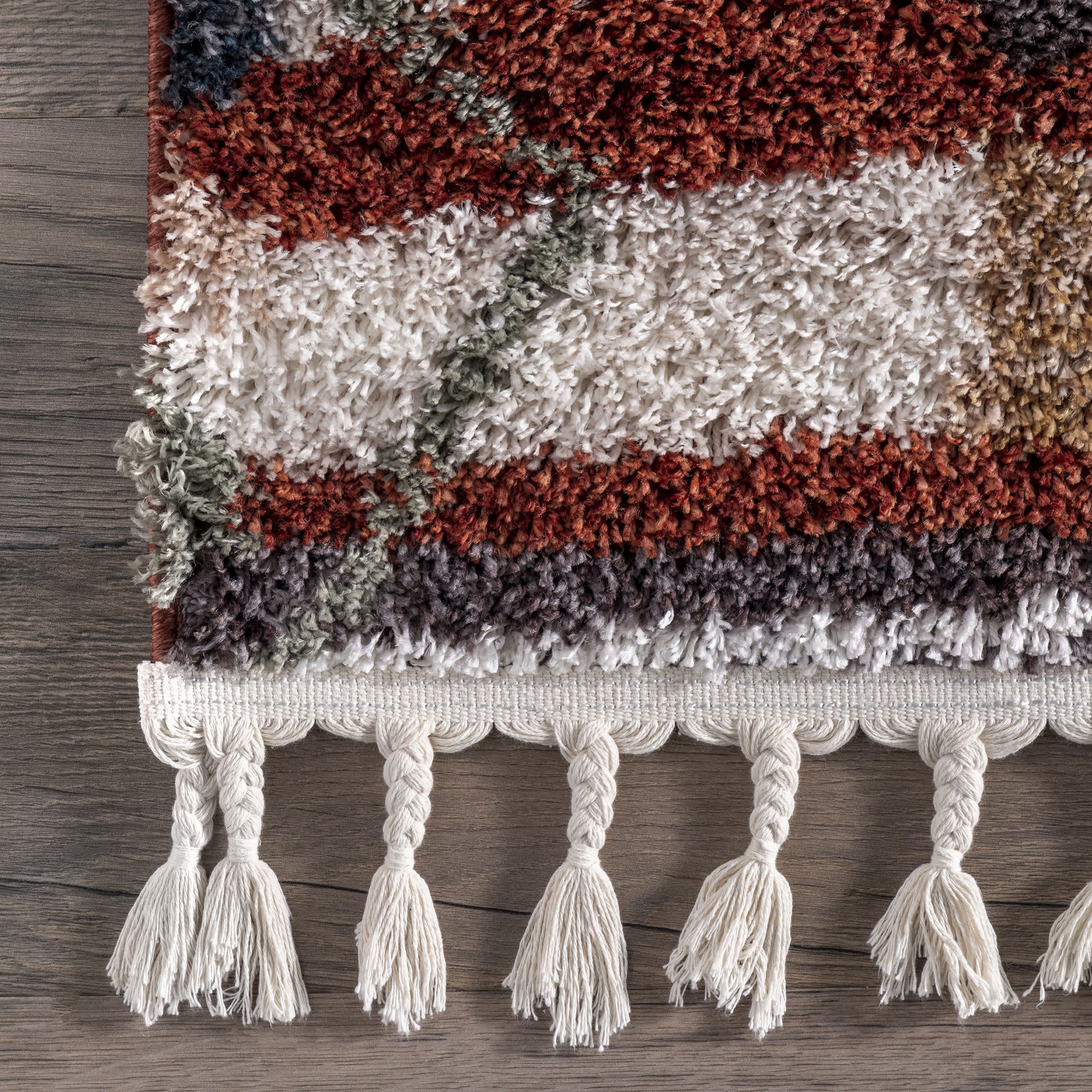 Southwestern Rosemarie Moroccan Tassel Shag Area Rug - Image 6