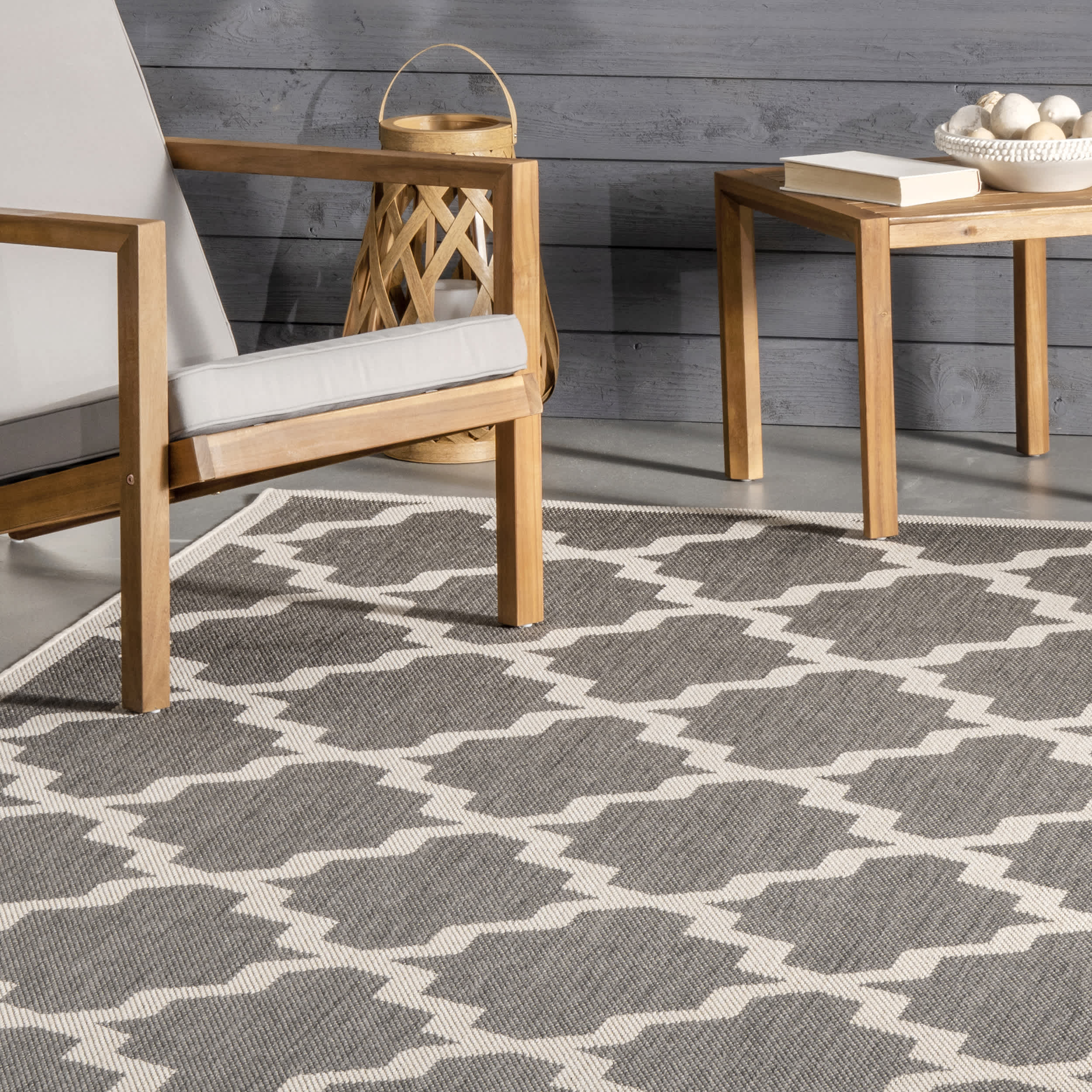 Machine Made Gina Outdoor Moroccan Trellis Area Rug - Image 30