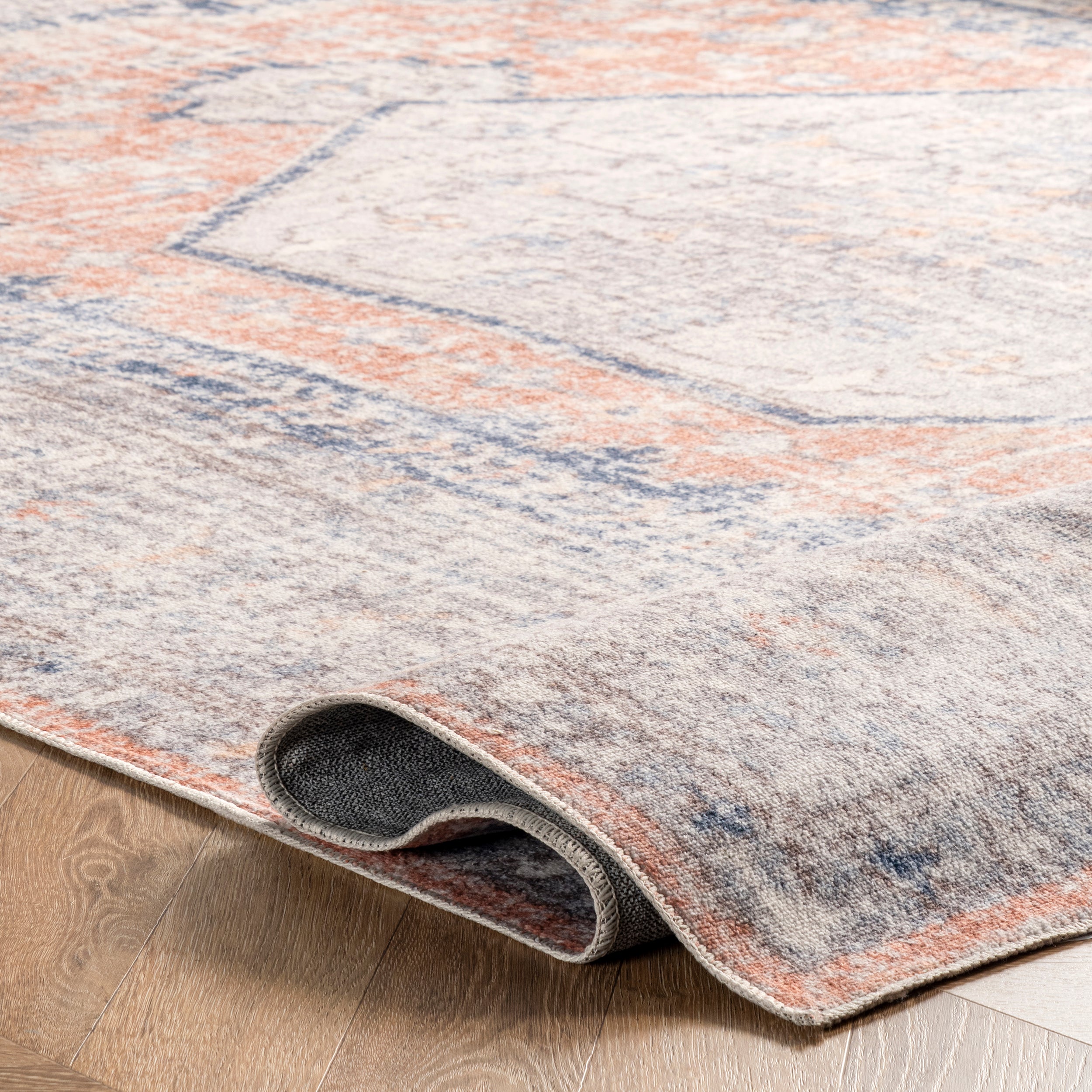 Jacquie Machine Washable Vintage Floral Area Rug - Image 4