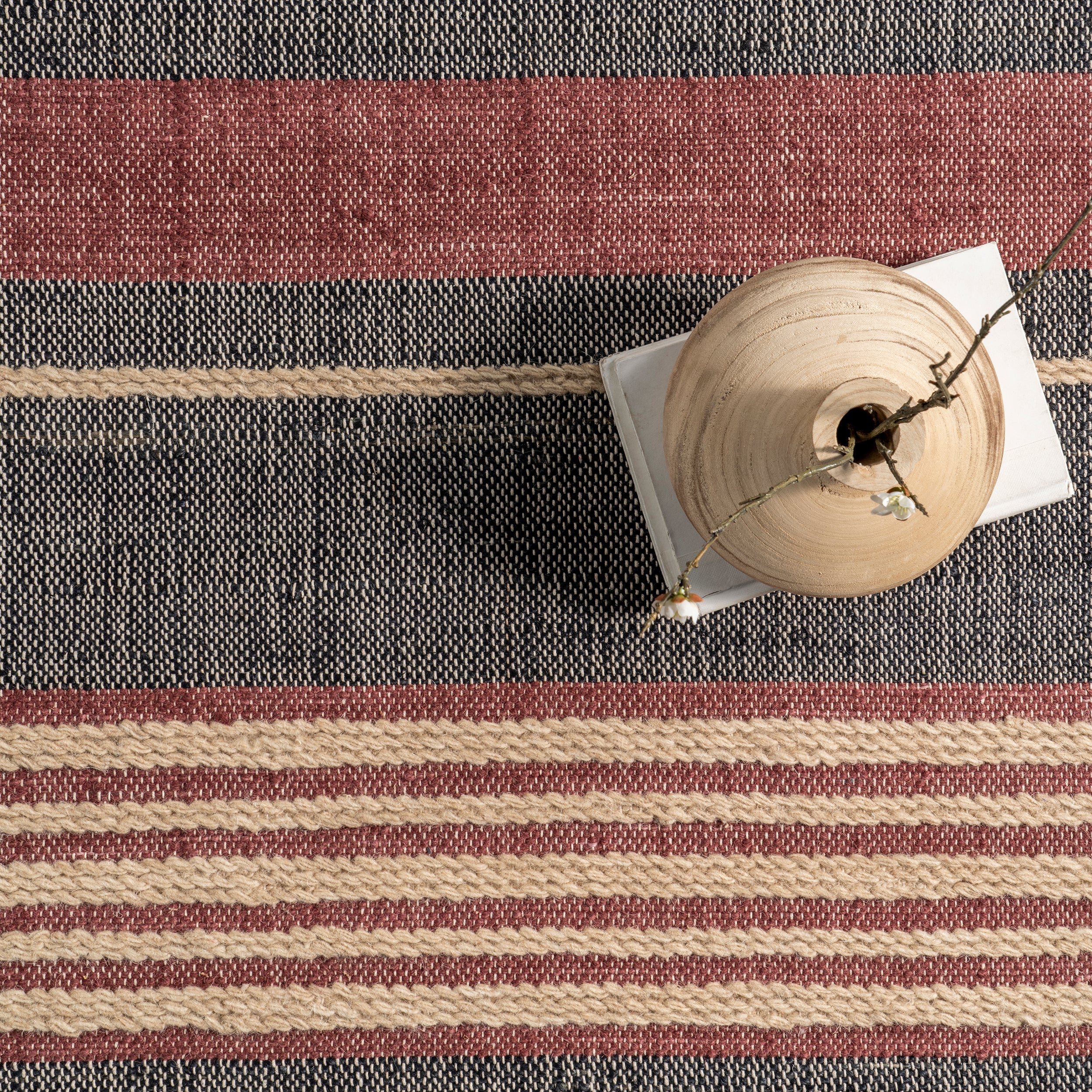 Wendi Striped Jute and Wool Area RUg - Image 6