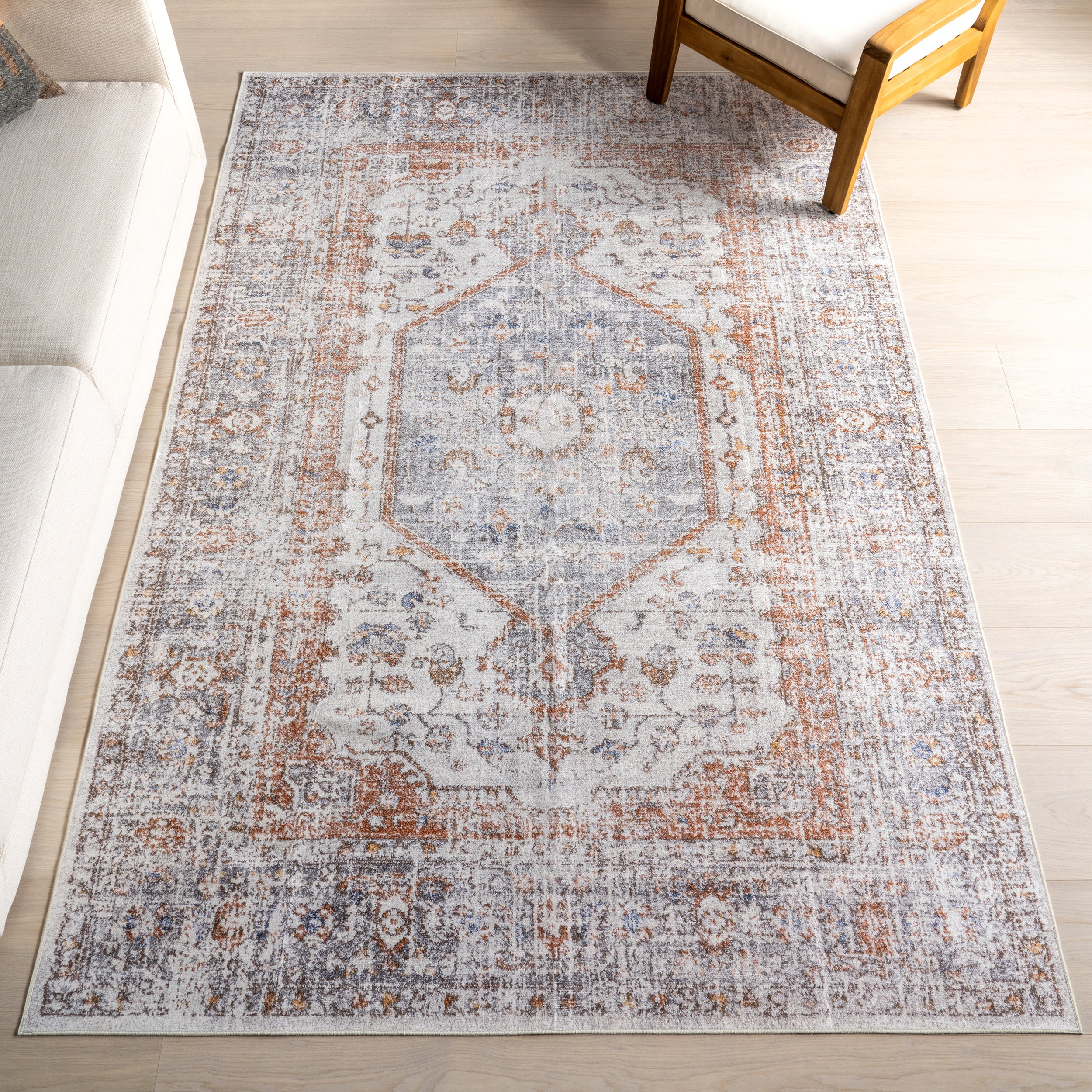 Iana Medallion SplashGuard Machine Washable Area Rug - Image 12
