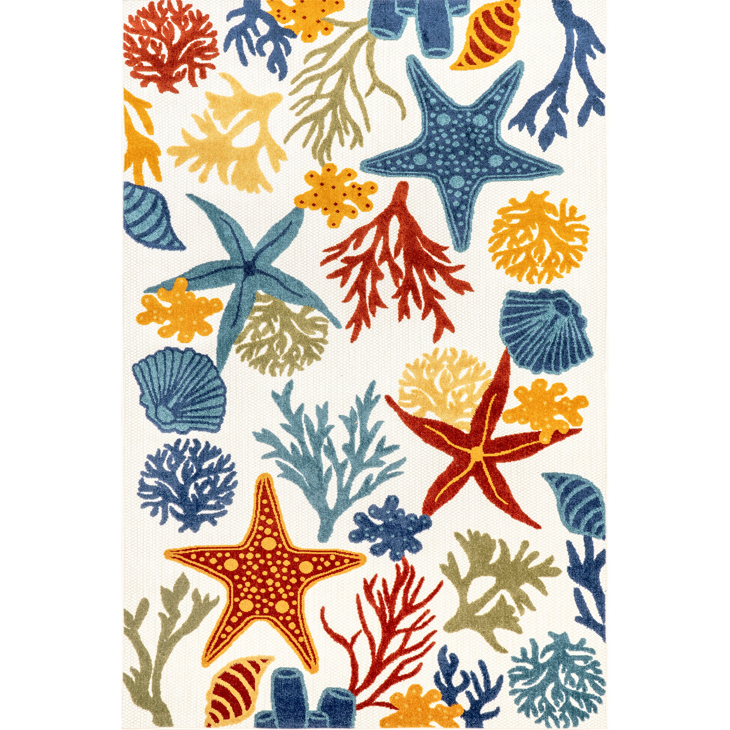 Kourtney Nautical Starfish Indoor/Outdoor Area Rug