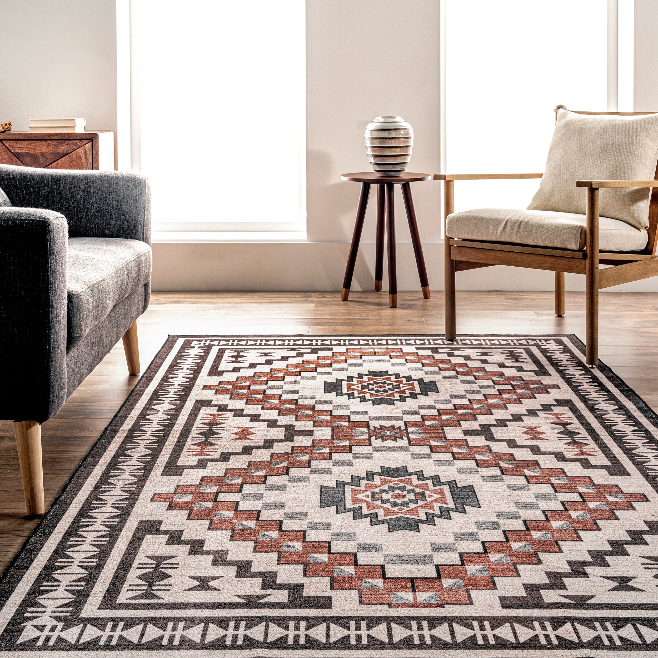 Leighton Machine Washable Southwestern Medallion Area Rug - Image 8