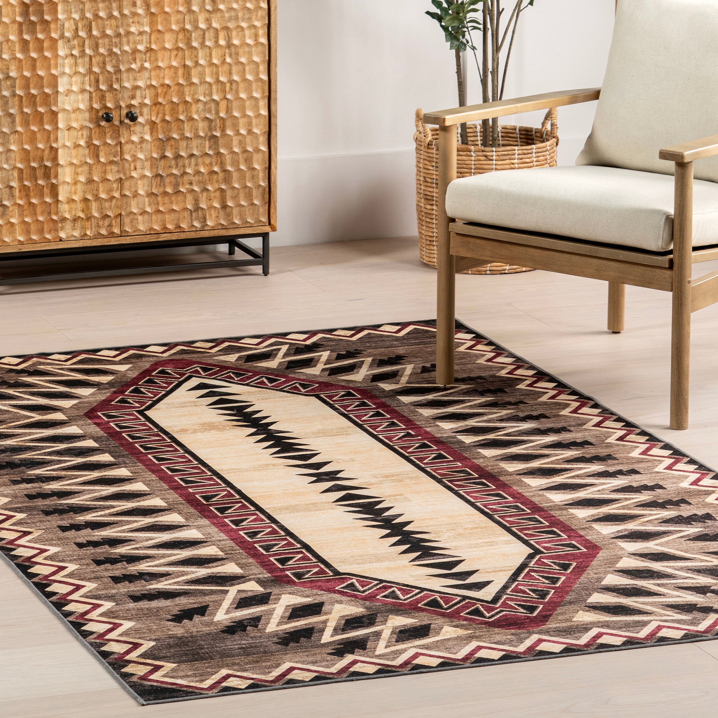 Ida Southwestern Stain-Resistant Machine Washable Area Rug - Image 9