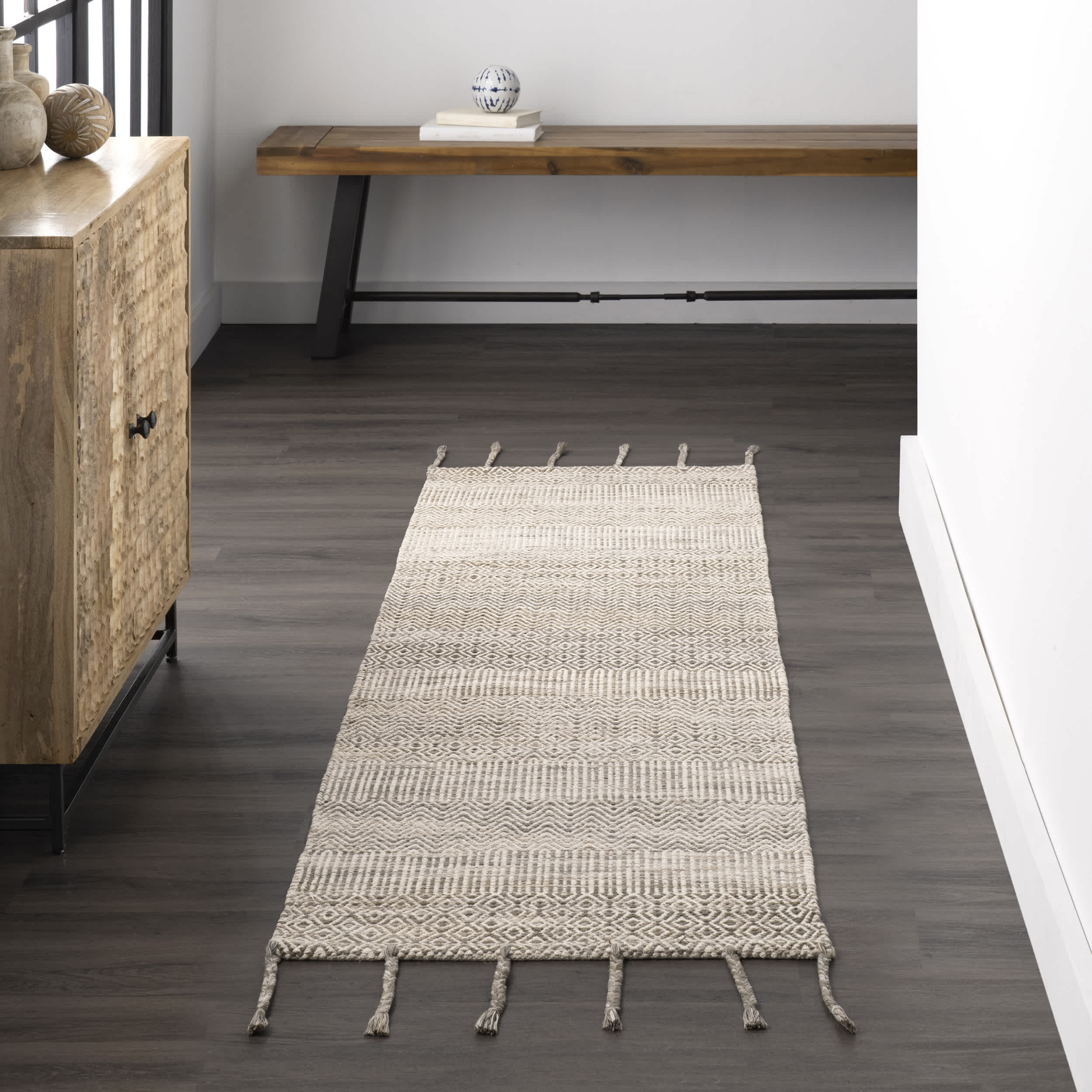 Diem Geometric Cotton Tassel Area Rug - Image 20