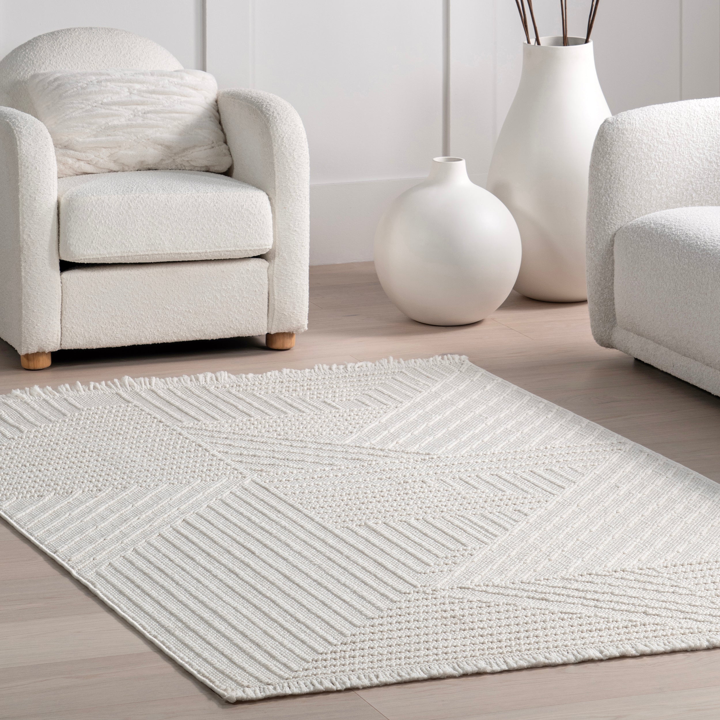 Makena Modern Geometric High-Low Area Rug - Image 9