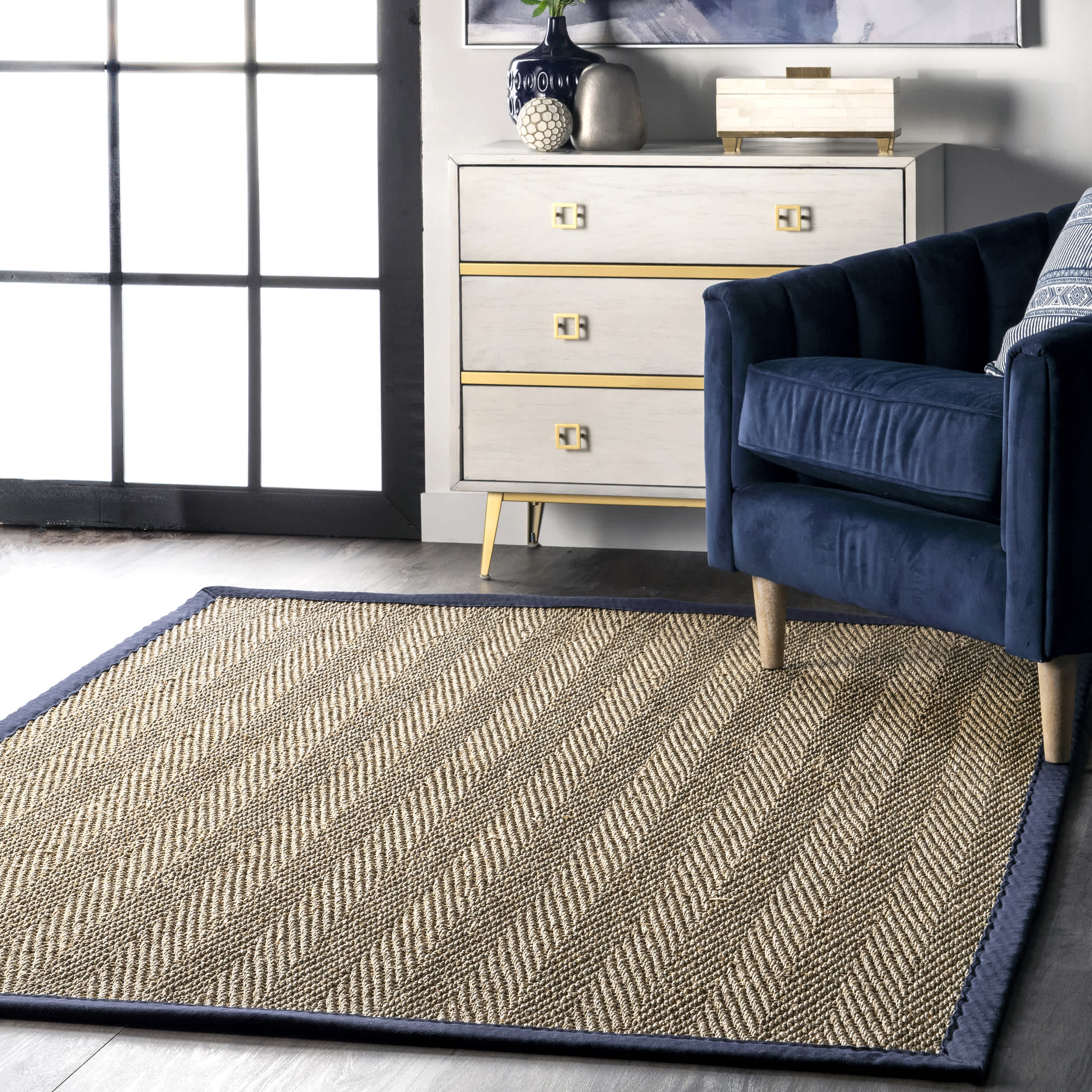 Larnaca Seagrass Herringbone Indoor/Outdoor Area Rug - Image 14