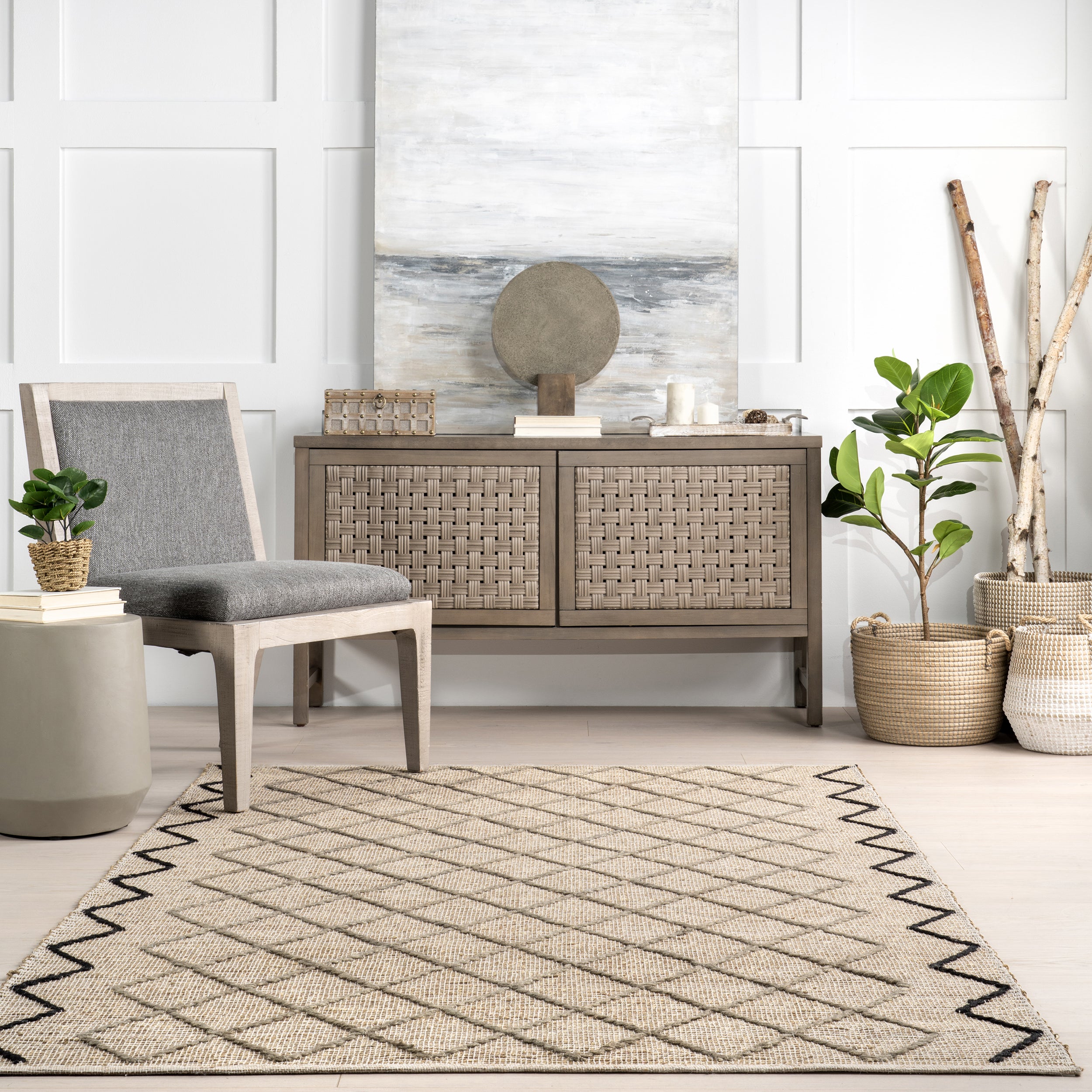 Asa Trellis Seagrass and Jute Blend Area Rug - Image 8