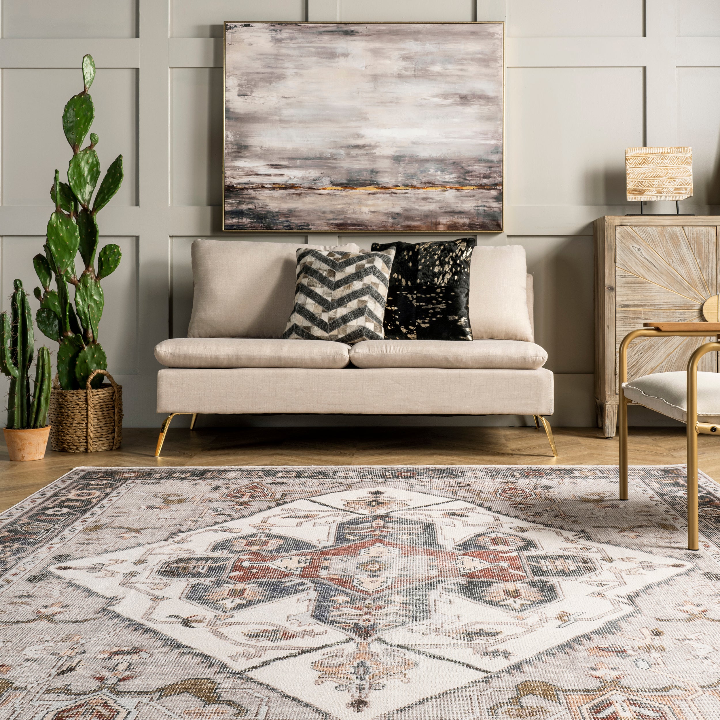 Mali Machine Washable Traditional Medallion Area Rug - Image 8