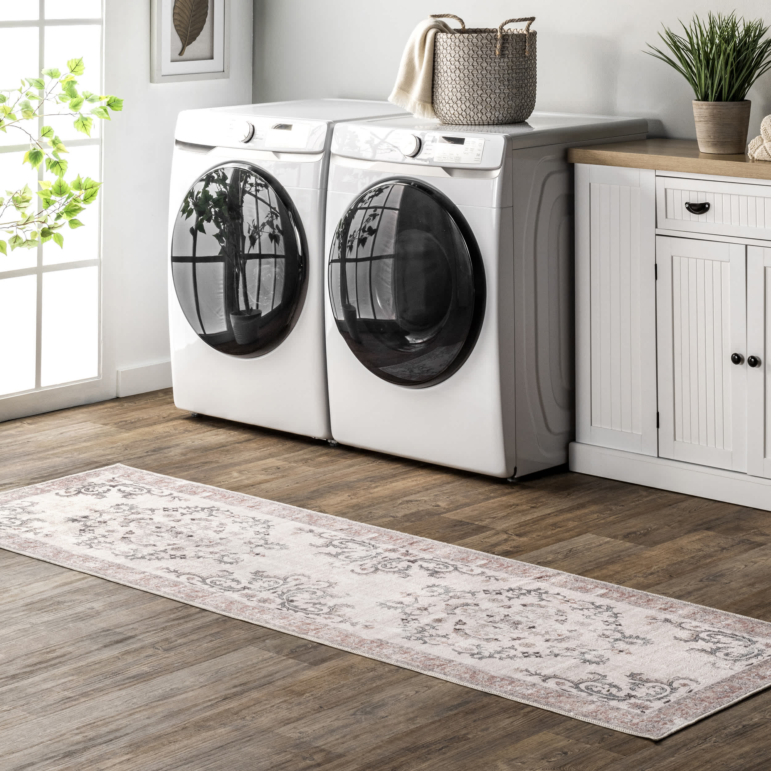 Layna Machine Washable Distressed Vintage Area Rug - Image 10