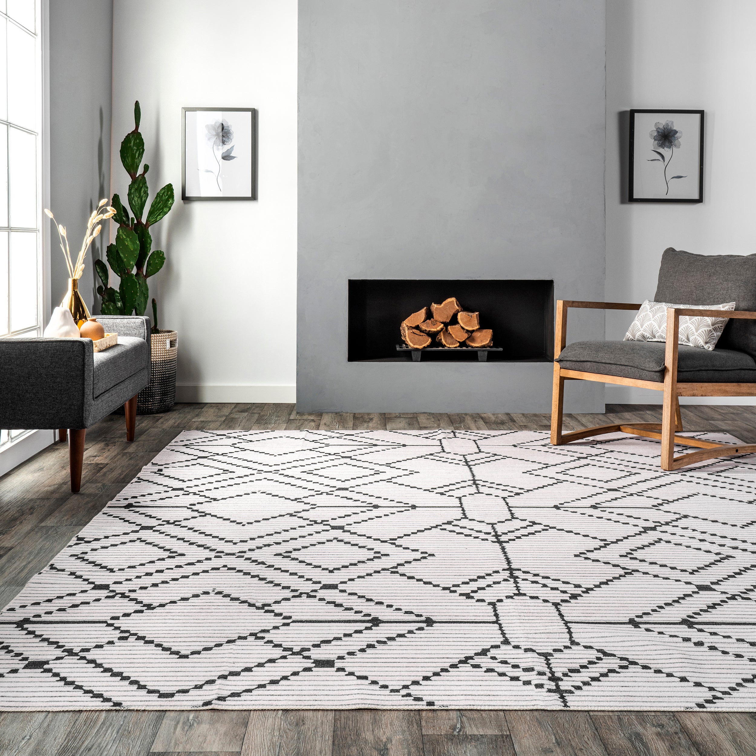 Echo Multi Diamond Machine Washable Area Rug - Image 8