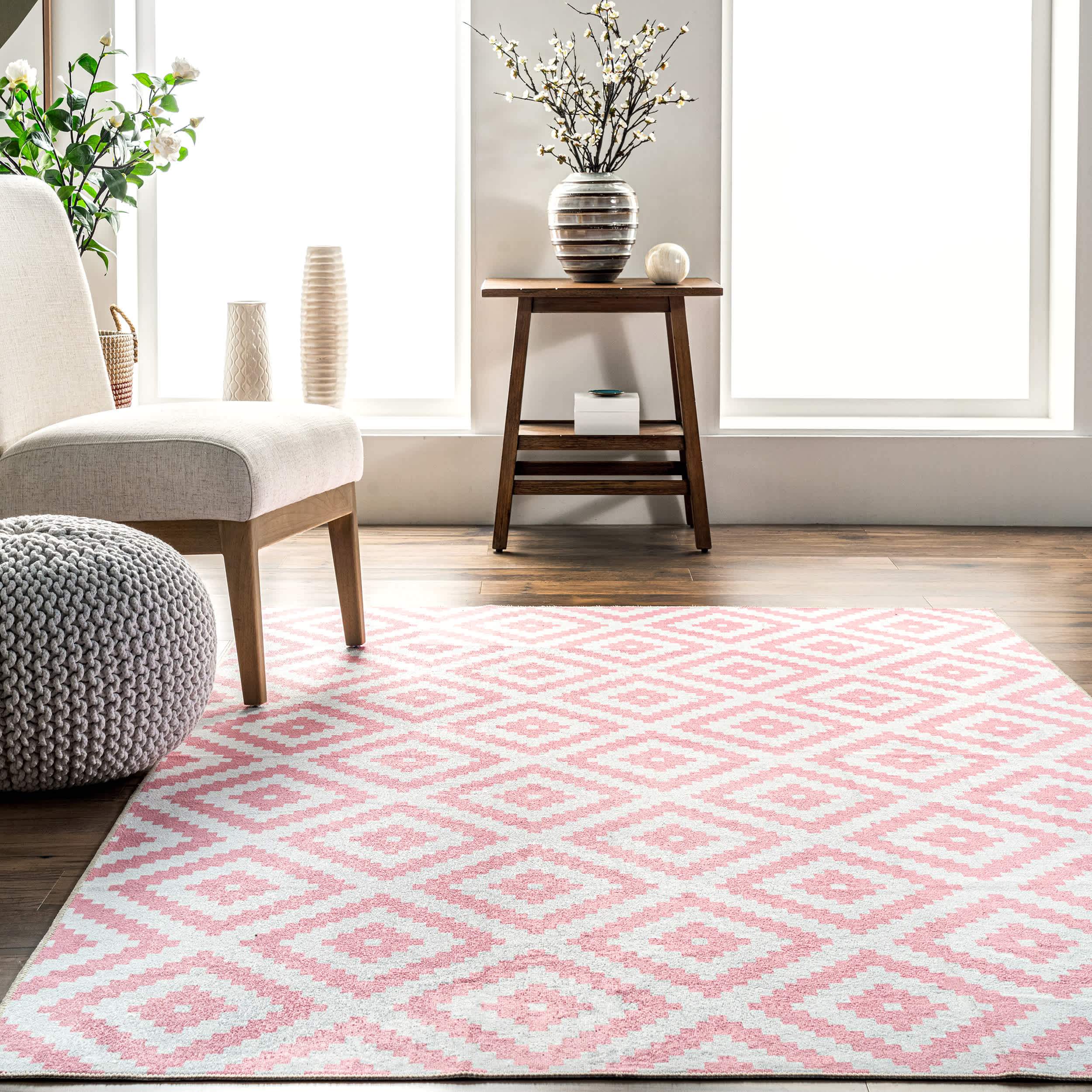 Kellee Machine Washable Modern Diamonds Area Rug - Image 19