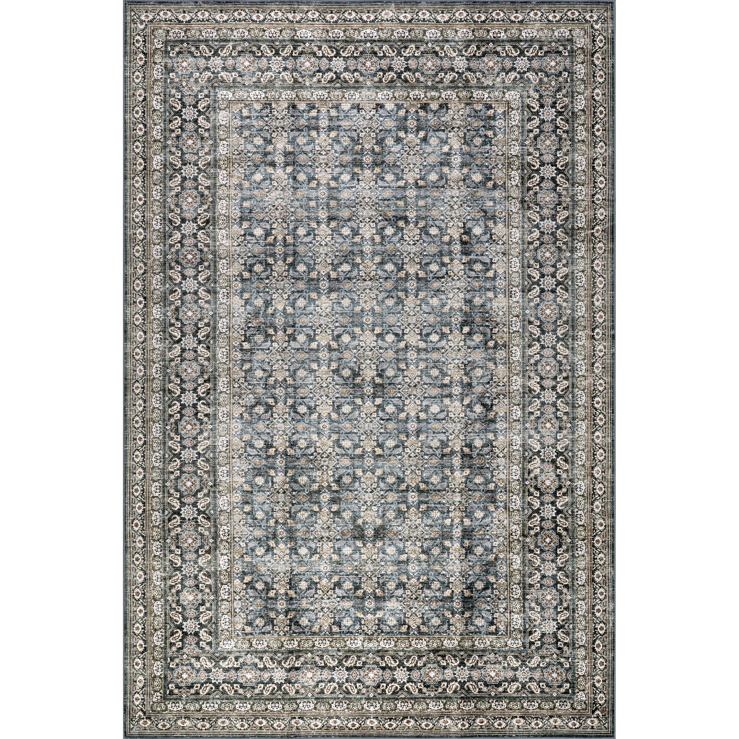 Quintessa Medallion Spill Proof Machine Washable Area Rug