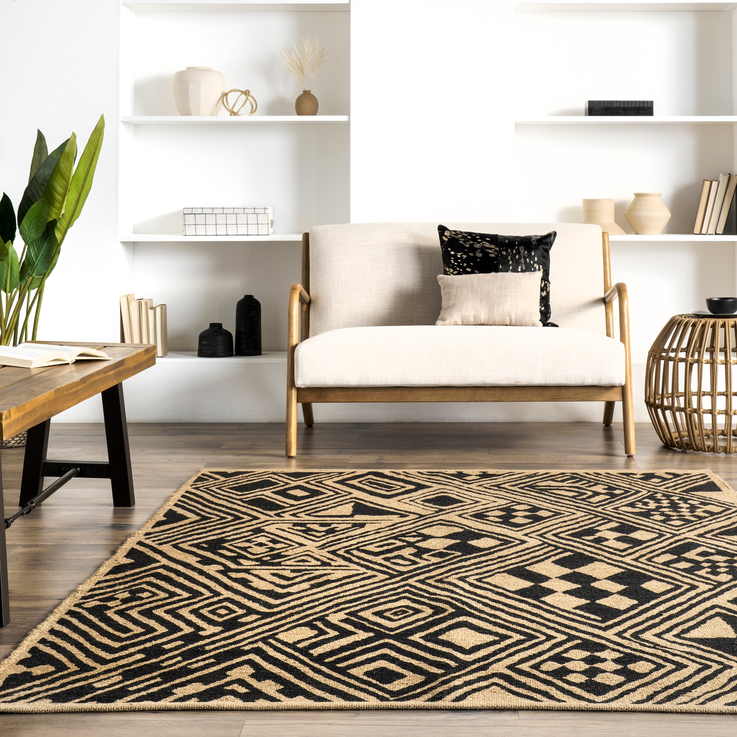 Merissa Tribal Lattice Jute Area Rug - Image 8