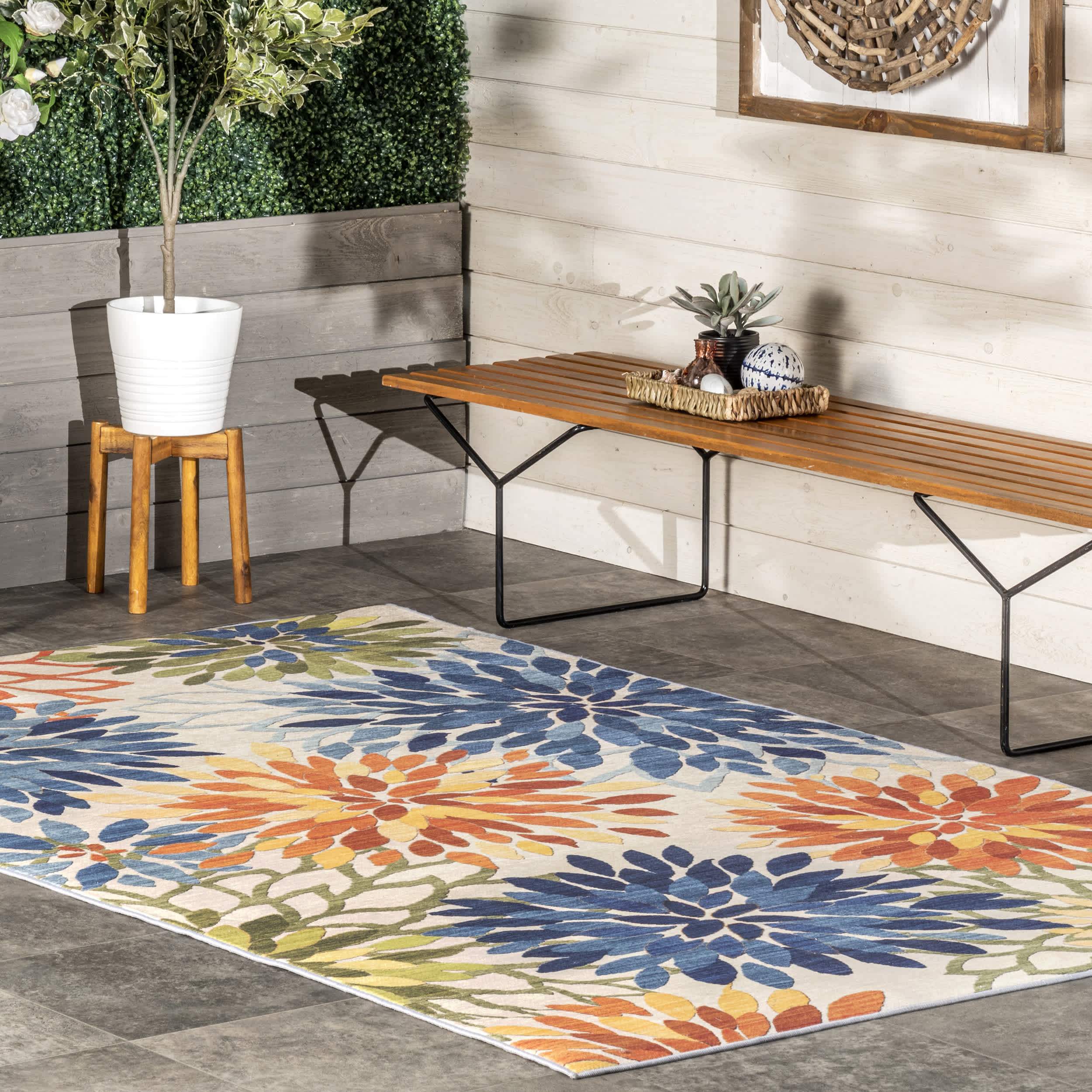 Rosana Floral Machine Washable Indoor/Outdoor Area Rug - Image 2