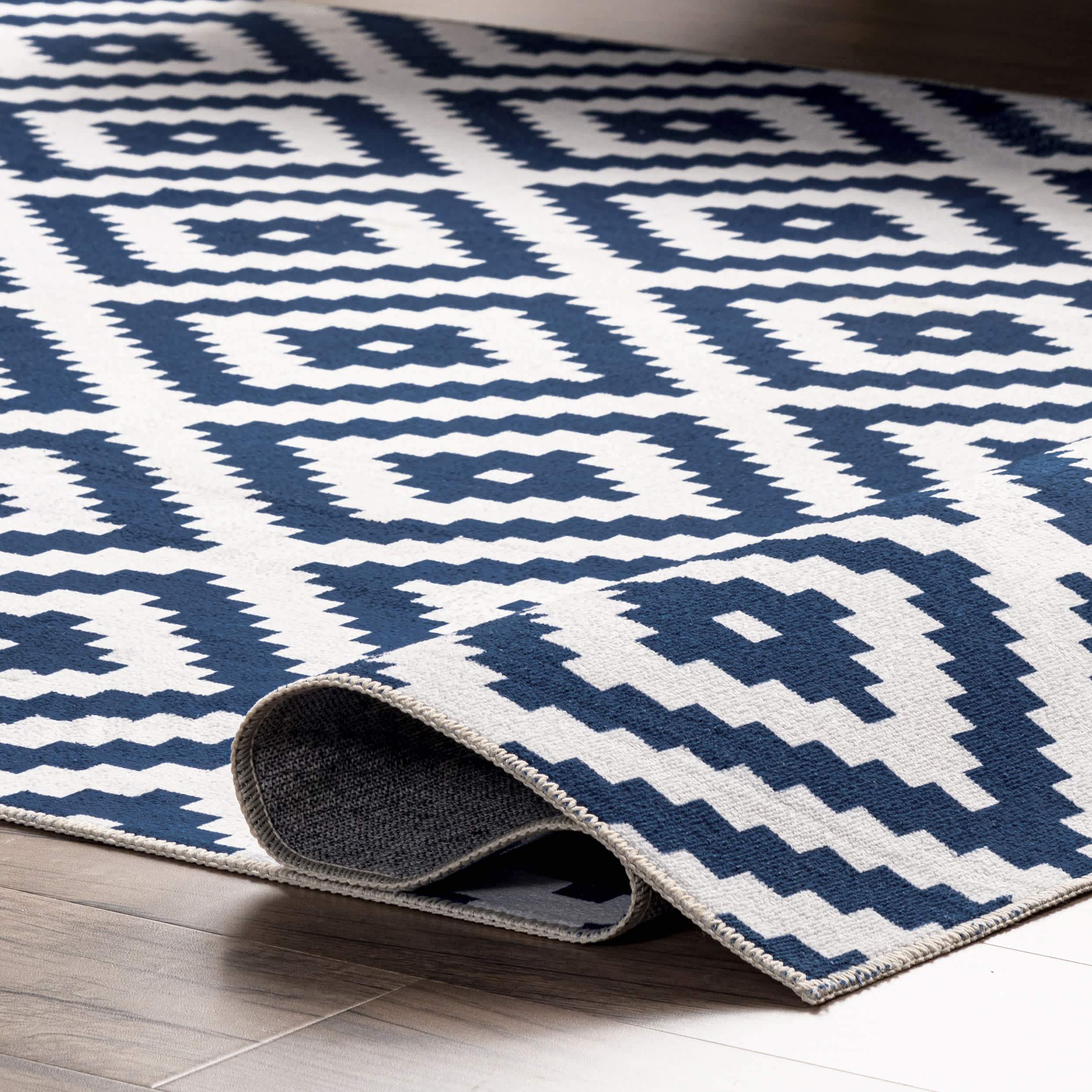 Kellee Machine Washable Modern Diamonds Area Rug - Image 24