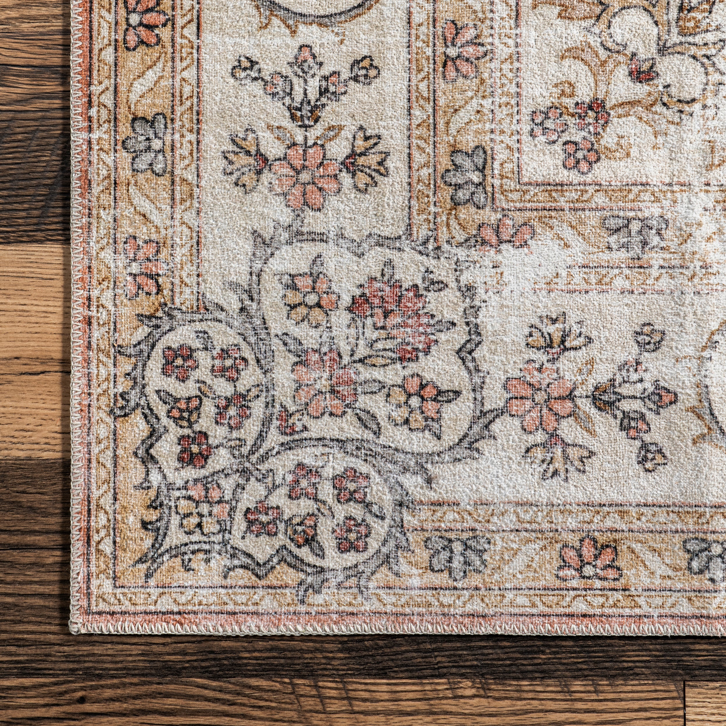 Ren Vintage Floral Machine Washable Area Rug - Image 5