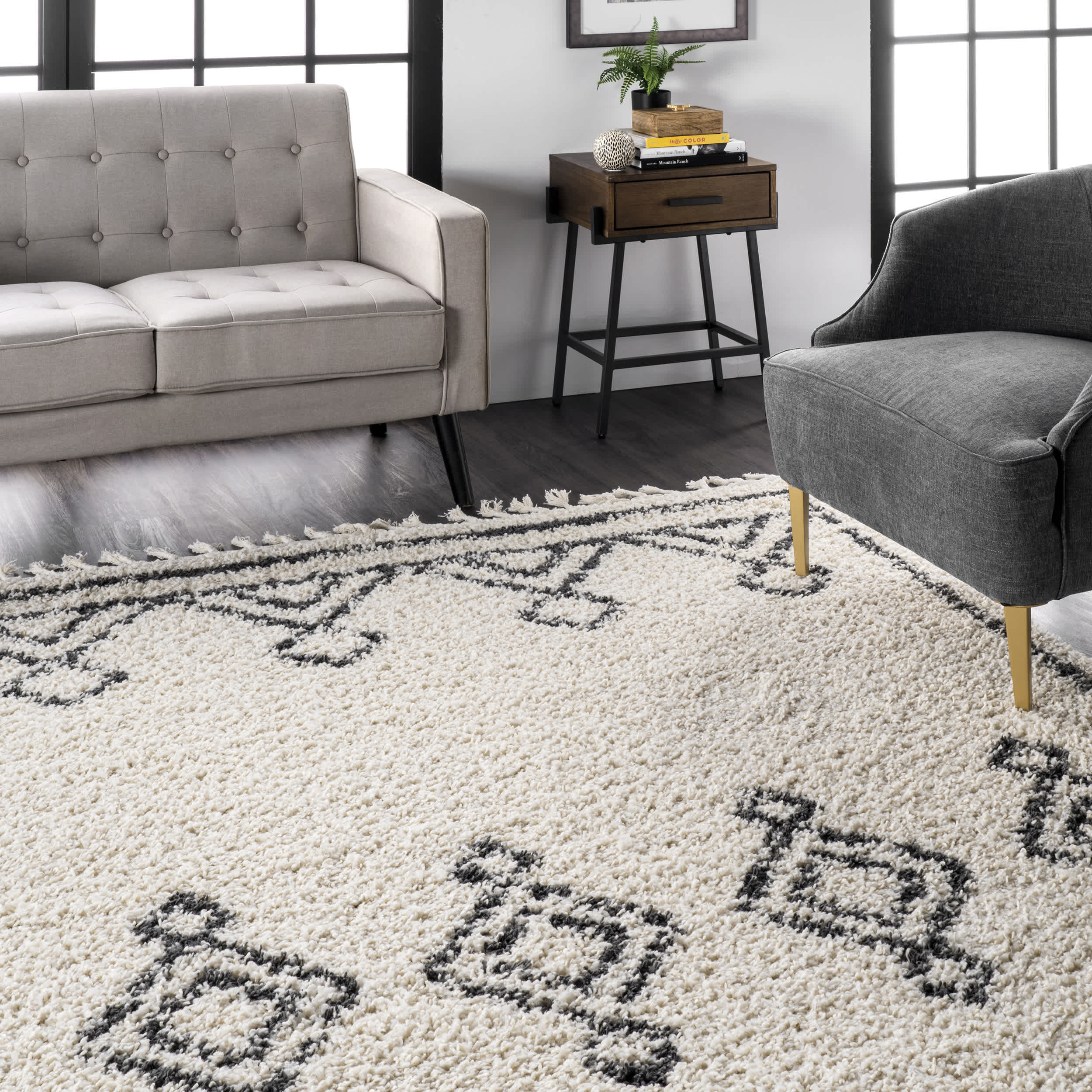 Mackie Moroccan Diamond Tassel Area Rug - Image 9