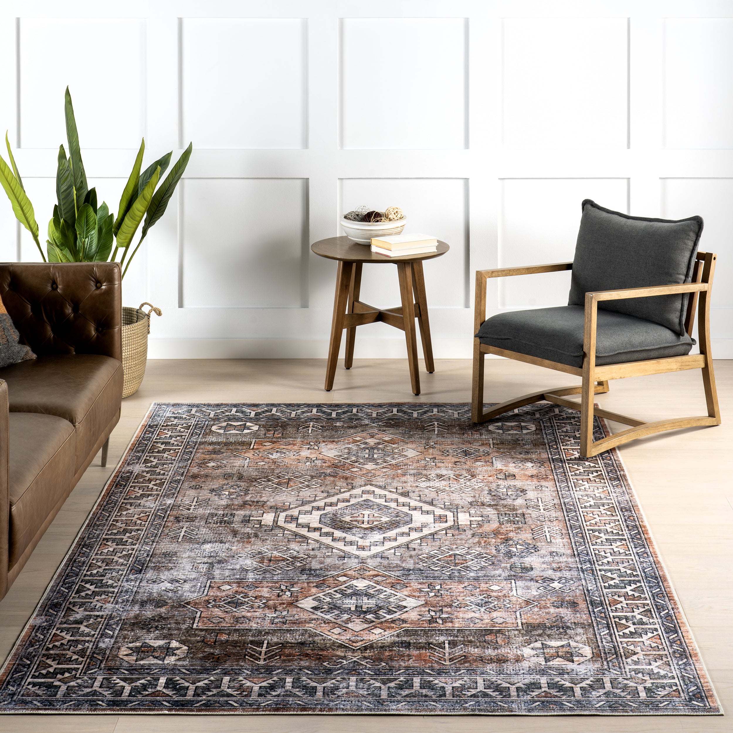 Layana SplashGuard Geometric Machine Washable Area Rug - Image 9