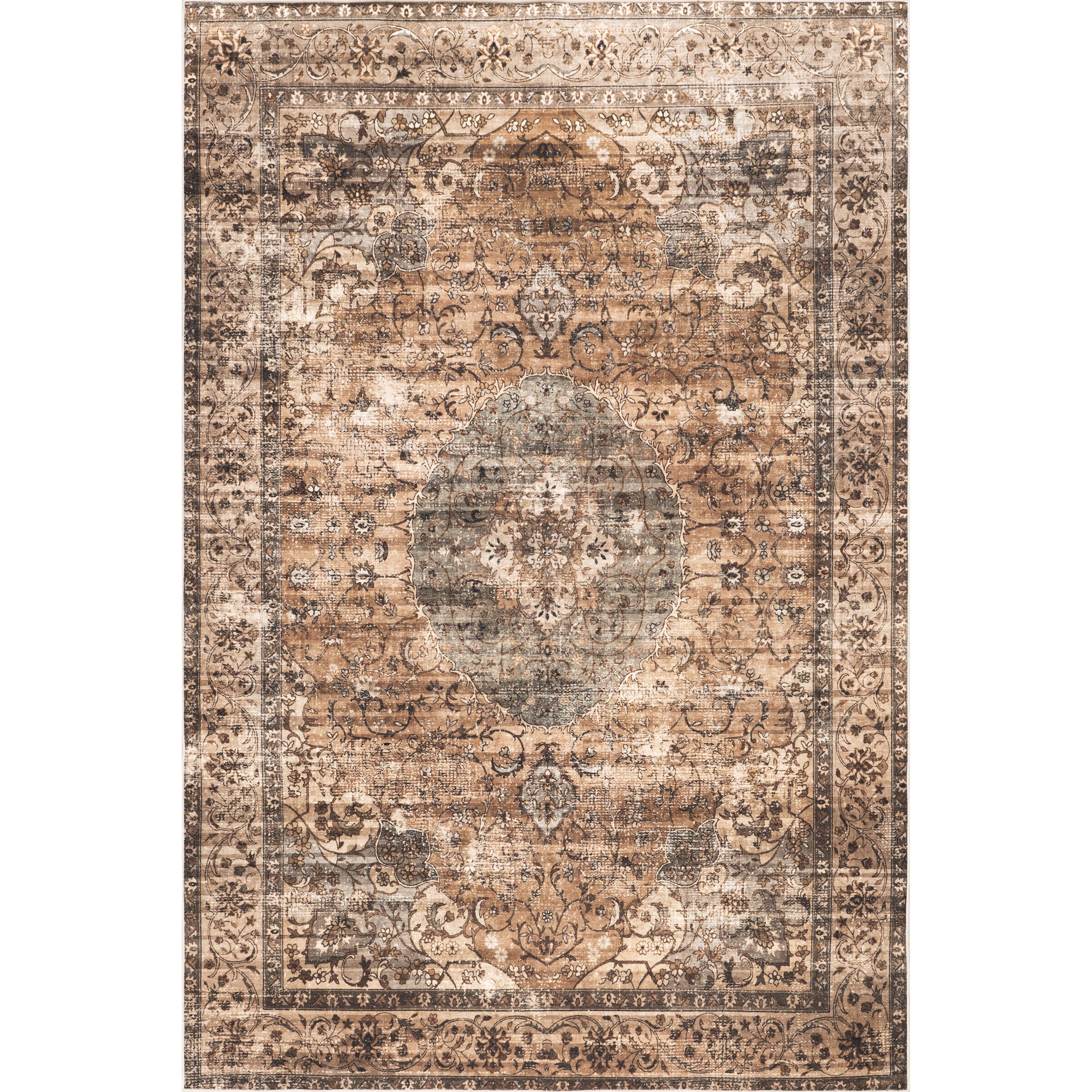 Karrigan Medallion Spill Proof Machine Washable Area Rug