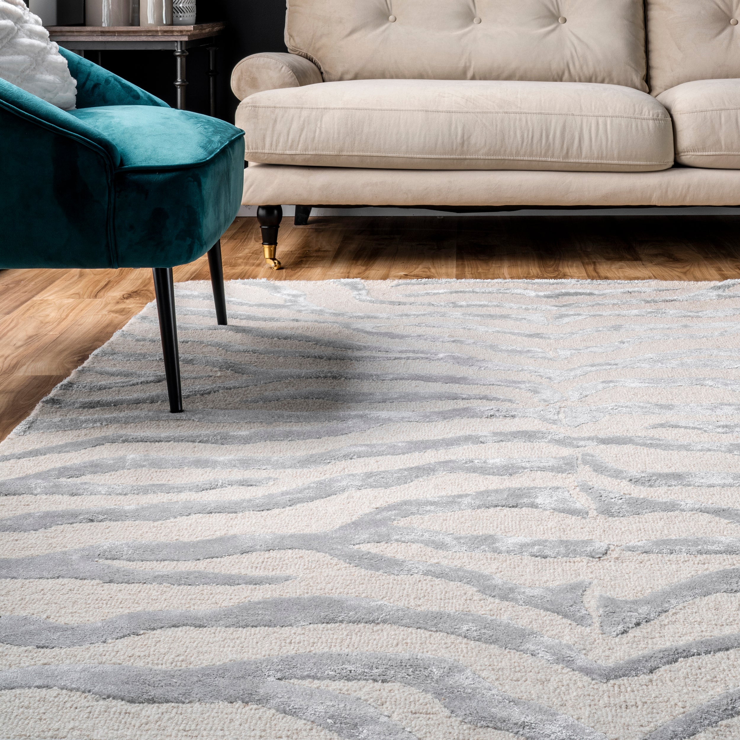 Hand Tufted Plush Zebra Area Rug - Image 8