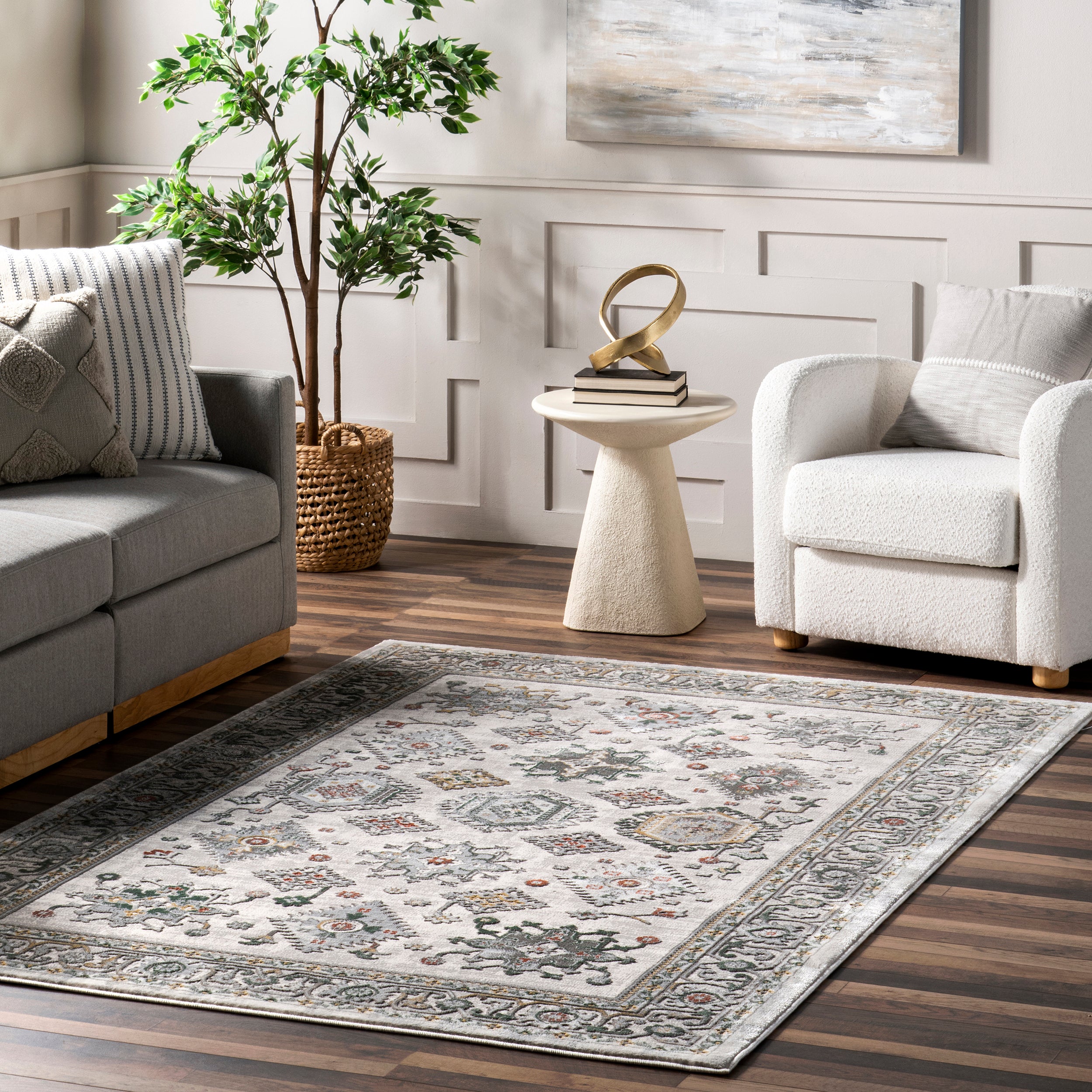 Malinda Traditional Bordered Area Rug - Image 2