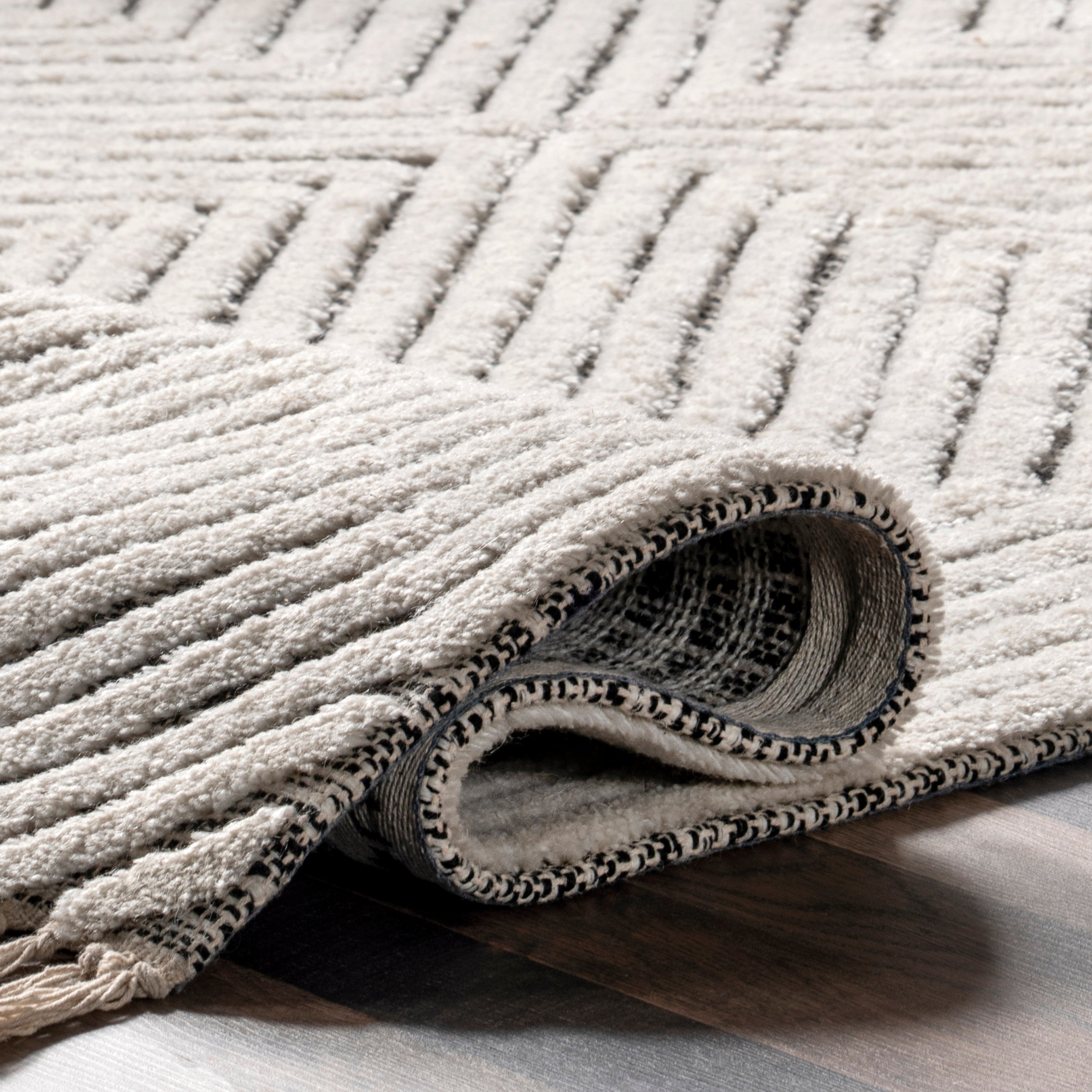 Sherrell Modern High/Low Tassel Area Rug - Image 4