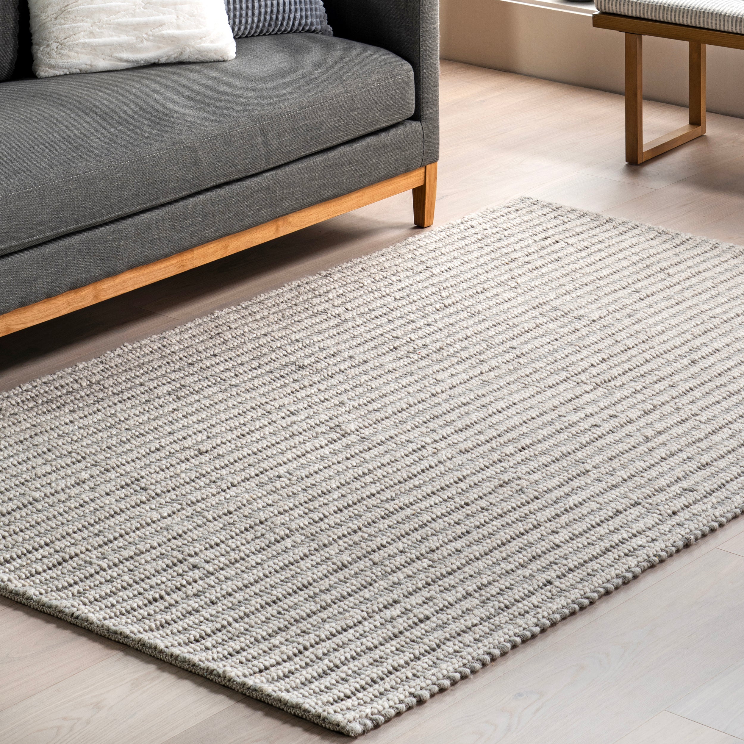 Aaleigha Casual Striped Wool Area Rug - Image 9