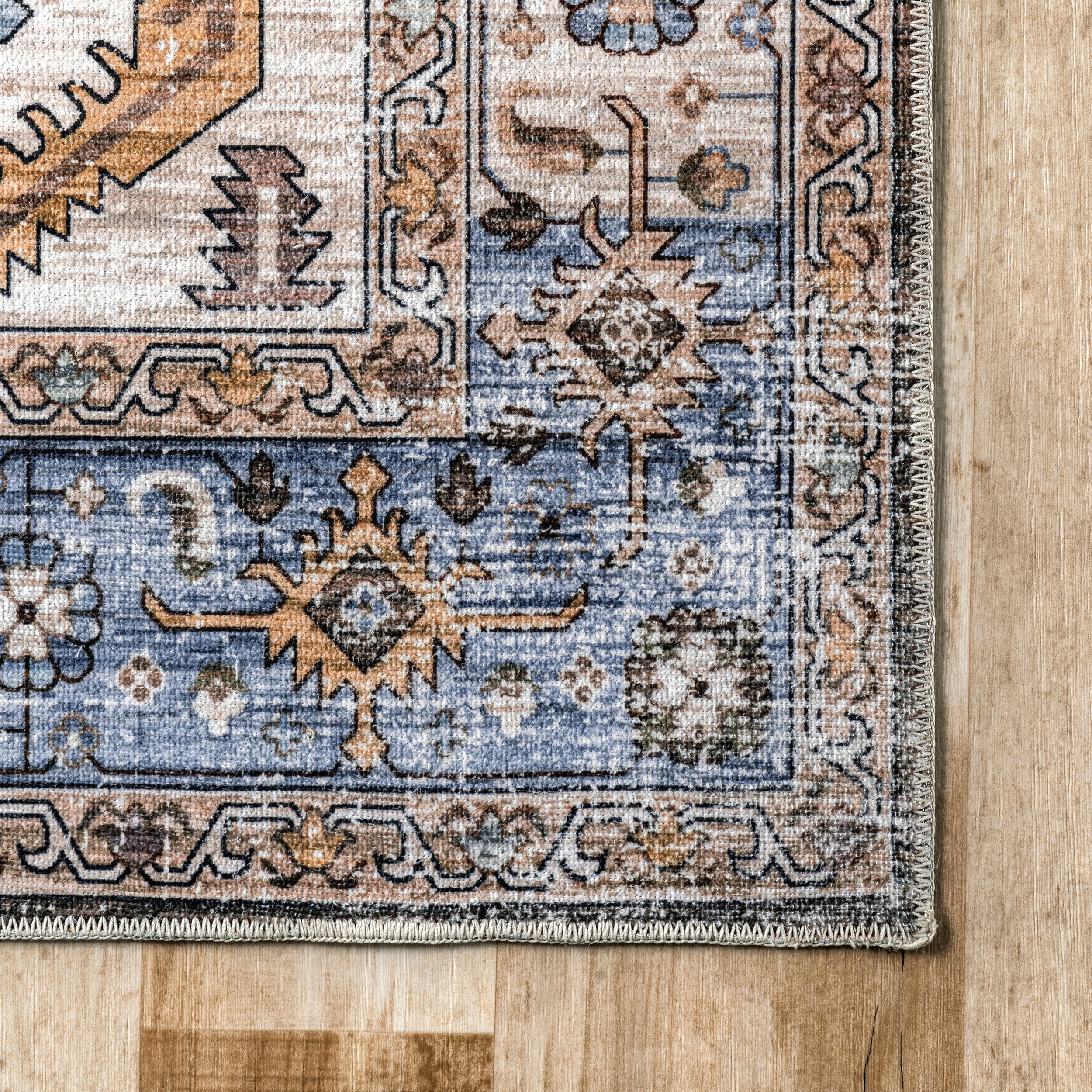 Gracie Distressed Medallion Machine Washable Area Rug - Image 18