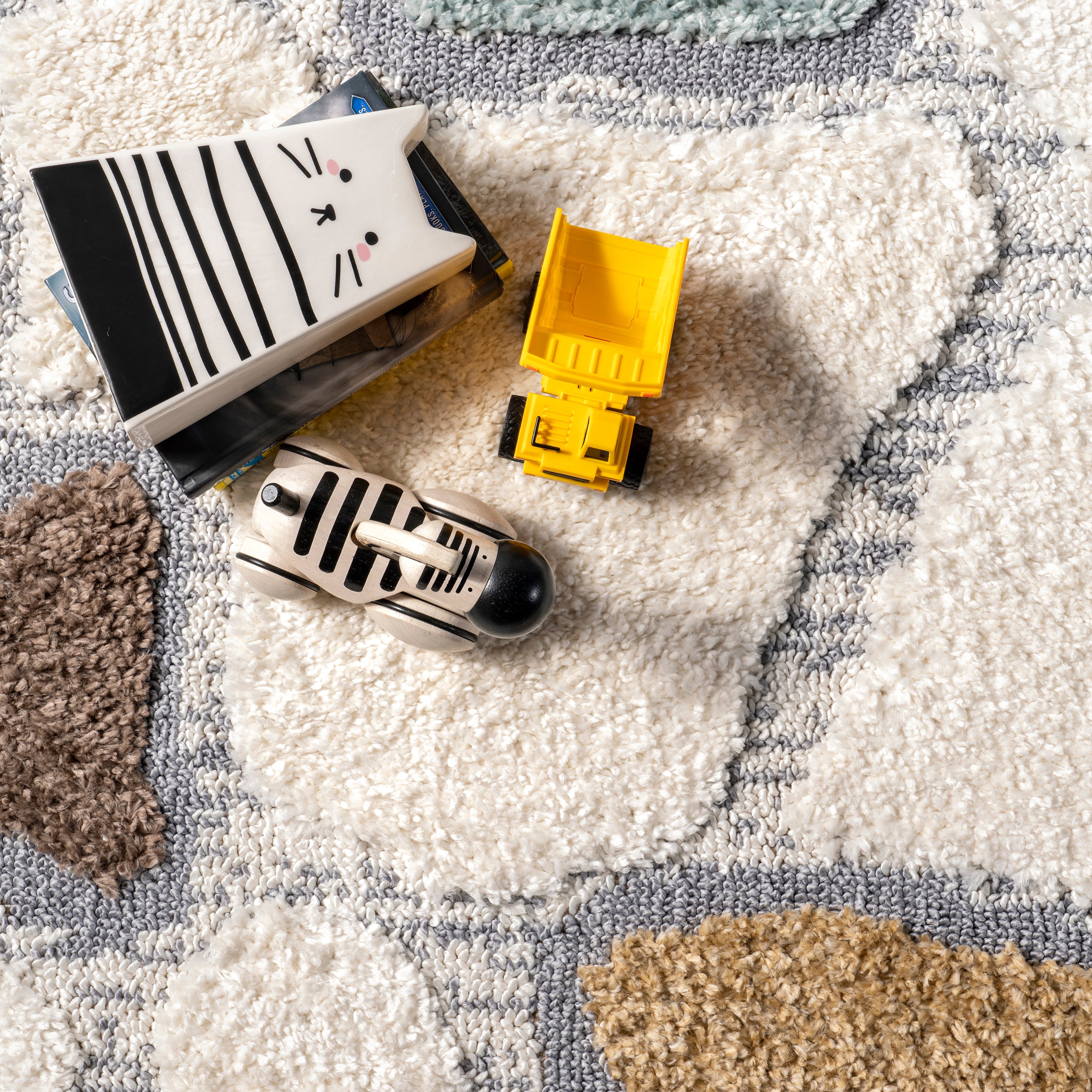 Zende Colorful Stones Kids Tassel Area Rug - Image 6