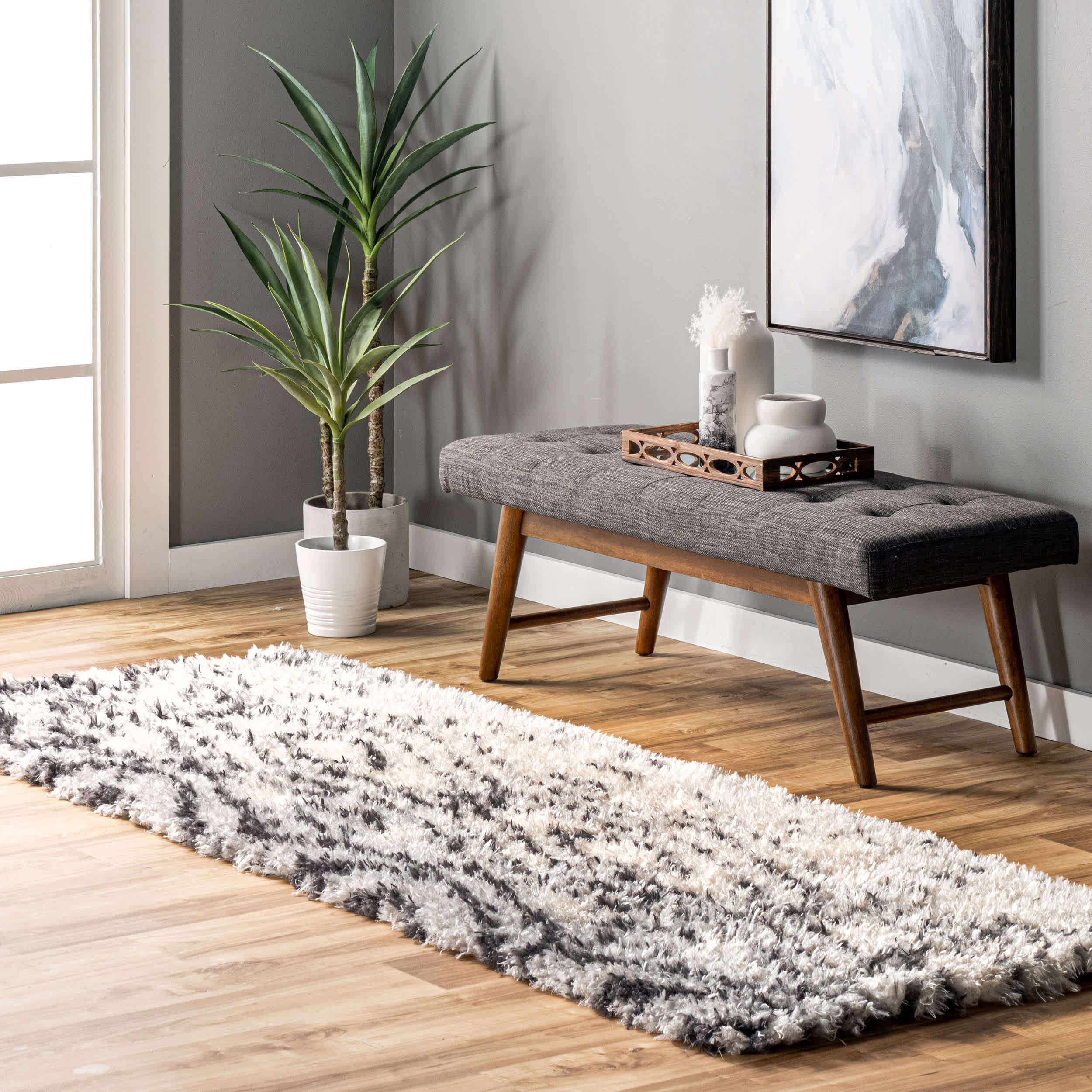 Bristowe Diamond Cozy Soft & Fluffy Shag Area Rug - Image 10