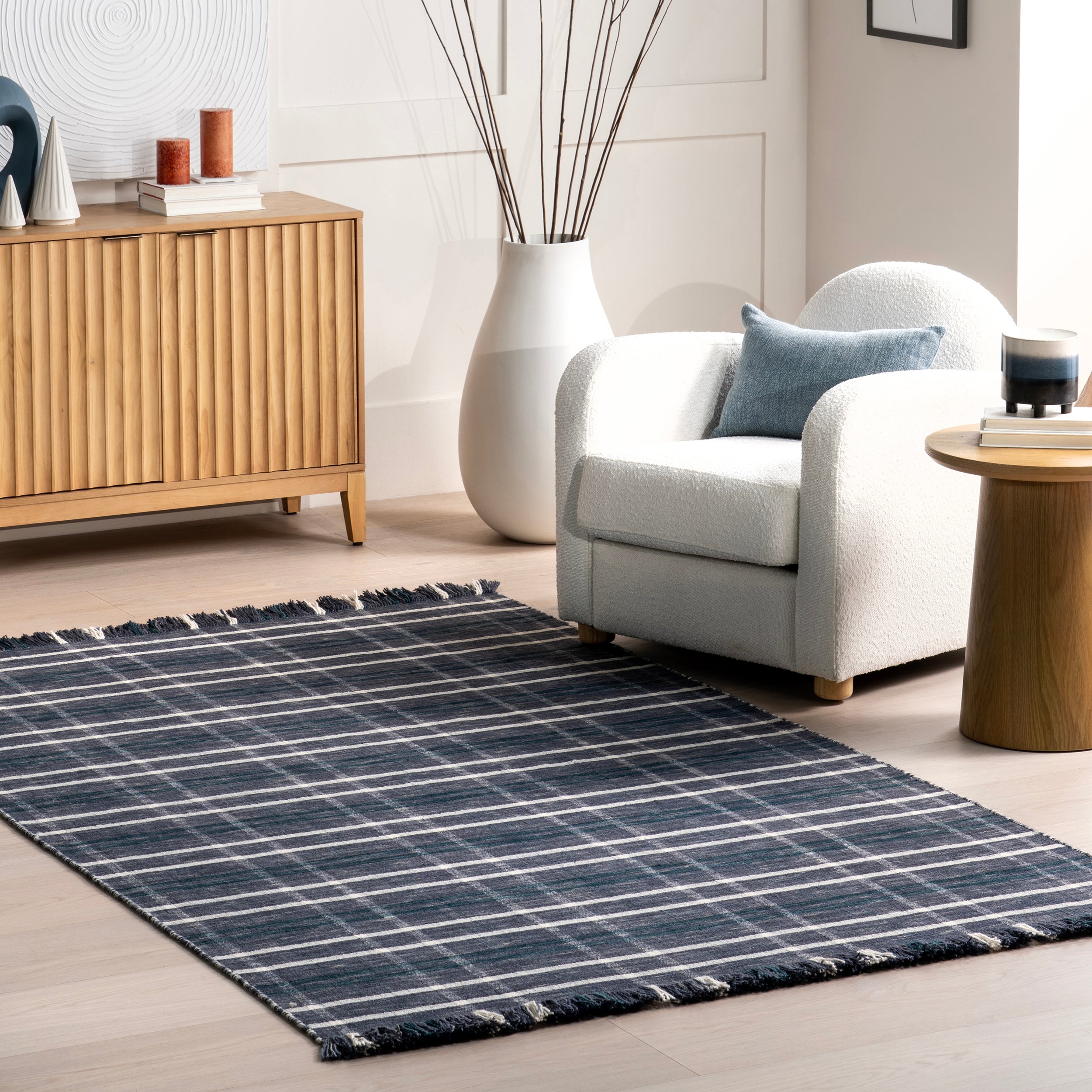 Loretta Plaid Wool Fringe Area Rug - Image 2