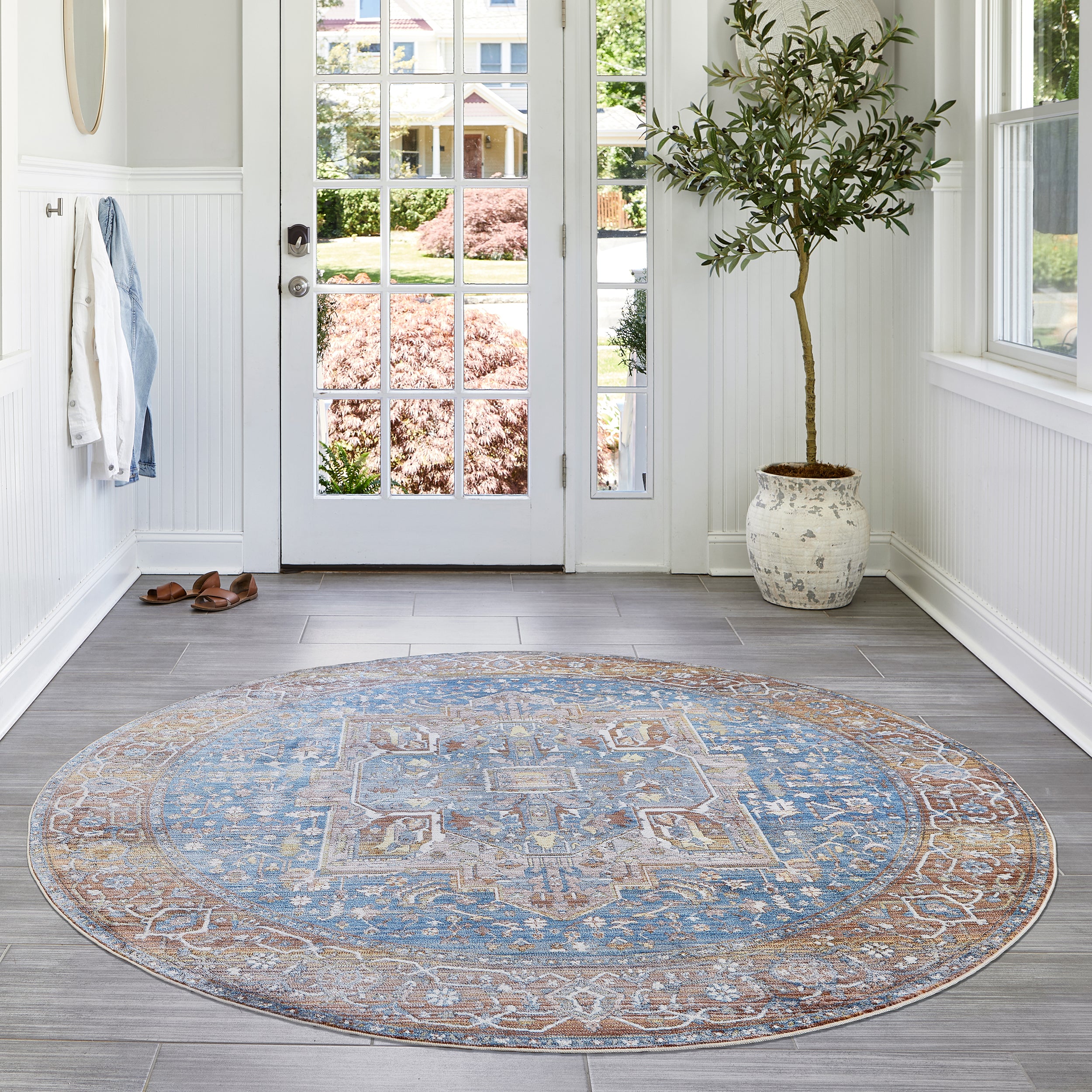 Harriet Vintage Medallion Fringe Area Rug - Image 10