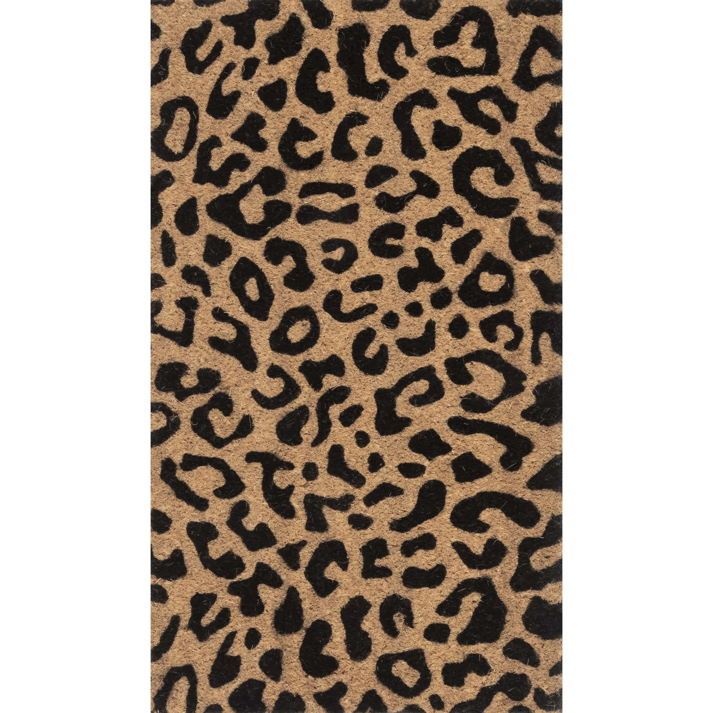 Coir Leopard Print Doormat
