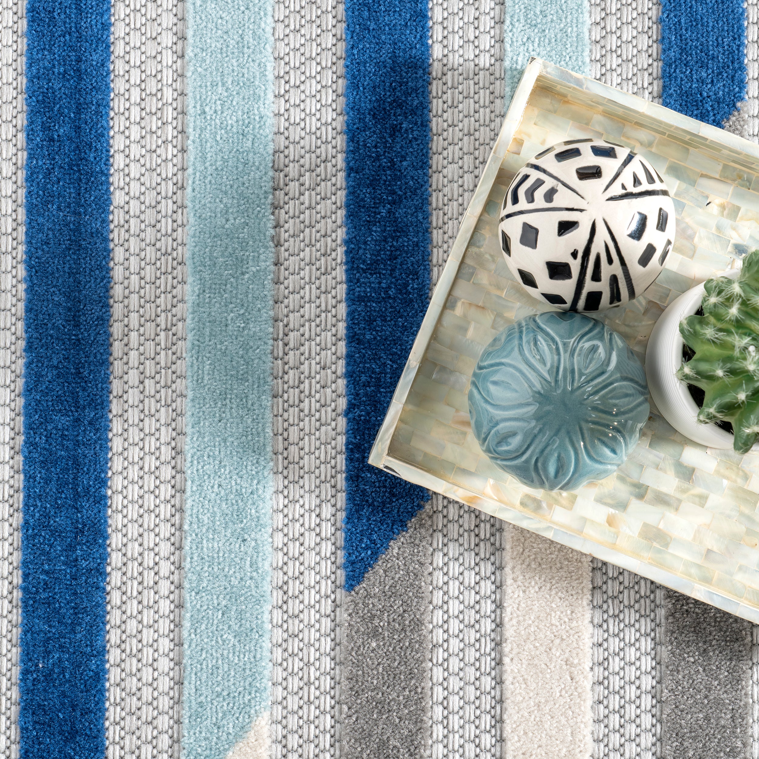 Adali Contemporary Striped Indoor/Outdoor Area Rug - Image 6