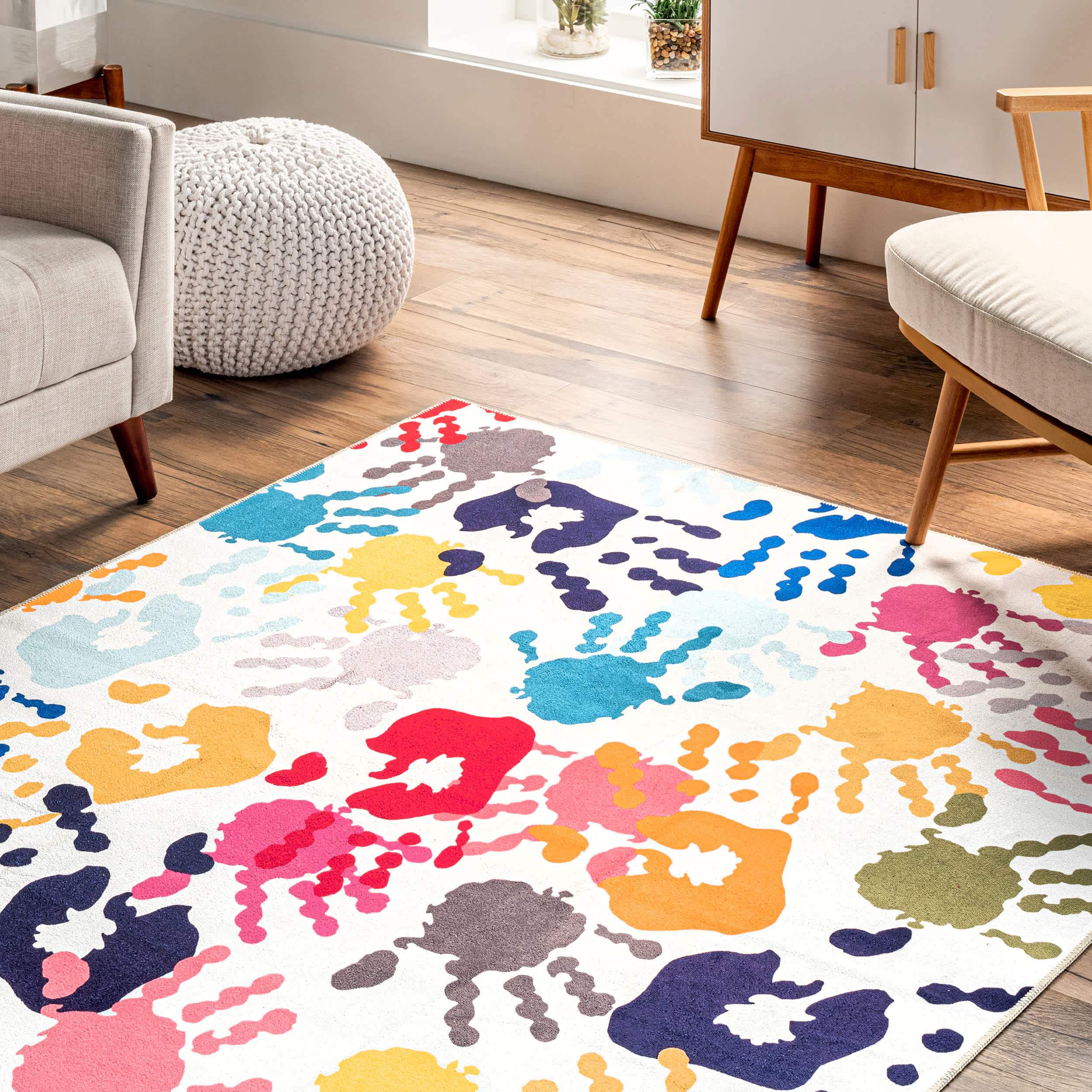 Pinkie Machine Washable Handprint Kids Area Rug - Image 9