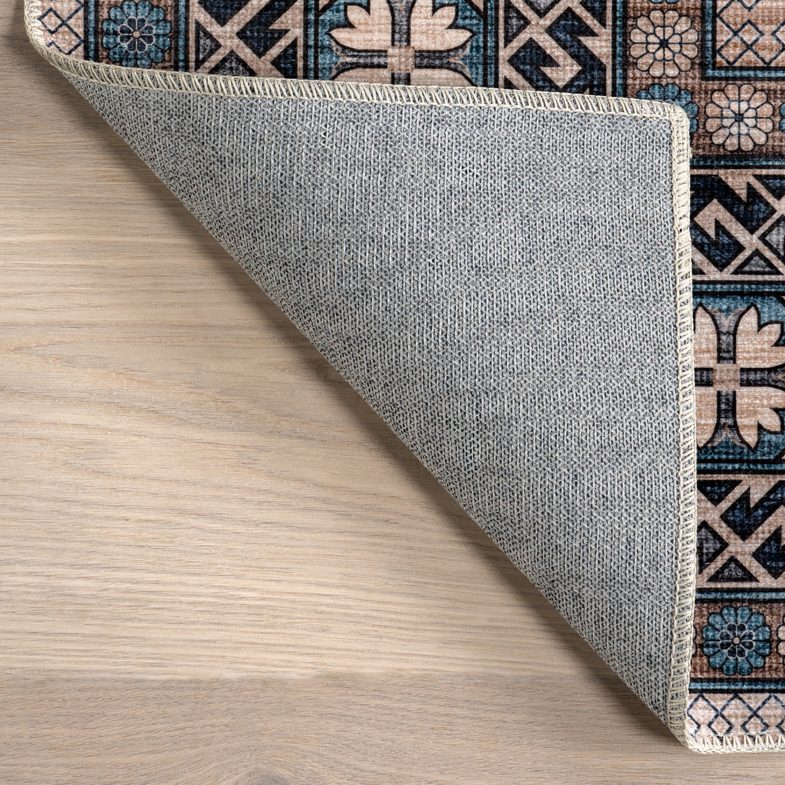 Idra Multi Medallion Stain-Resistant Machine Washable Area Rug - Image 7