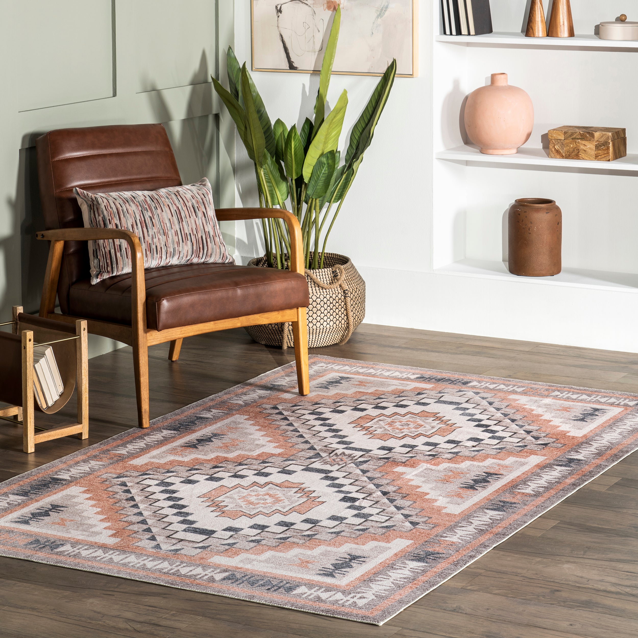 Leighton Machine Washable Southwestern Medallion Area Rug - Image 16