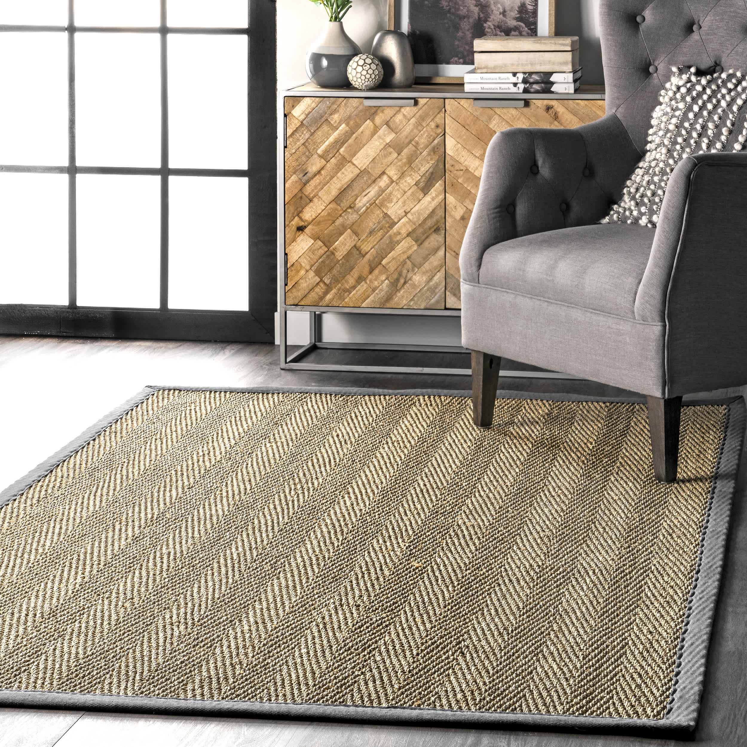 Larnaca Seagrass Herringbone Indoor/Outdoor Area Rug - Image 24