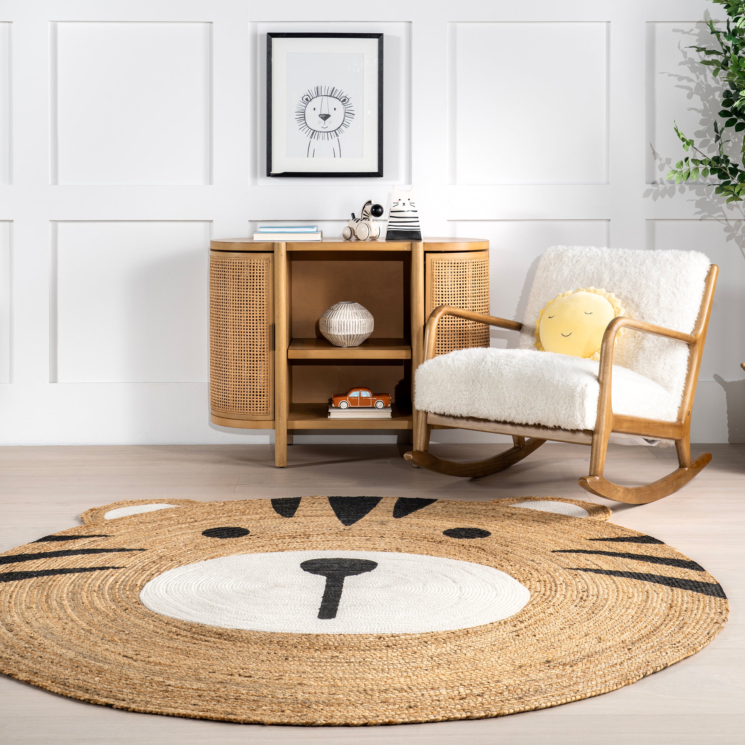 Zaylee Tiger Handwoven Kids Jute Area Rug - Image 8