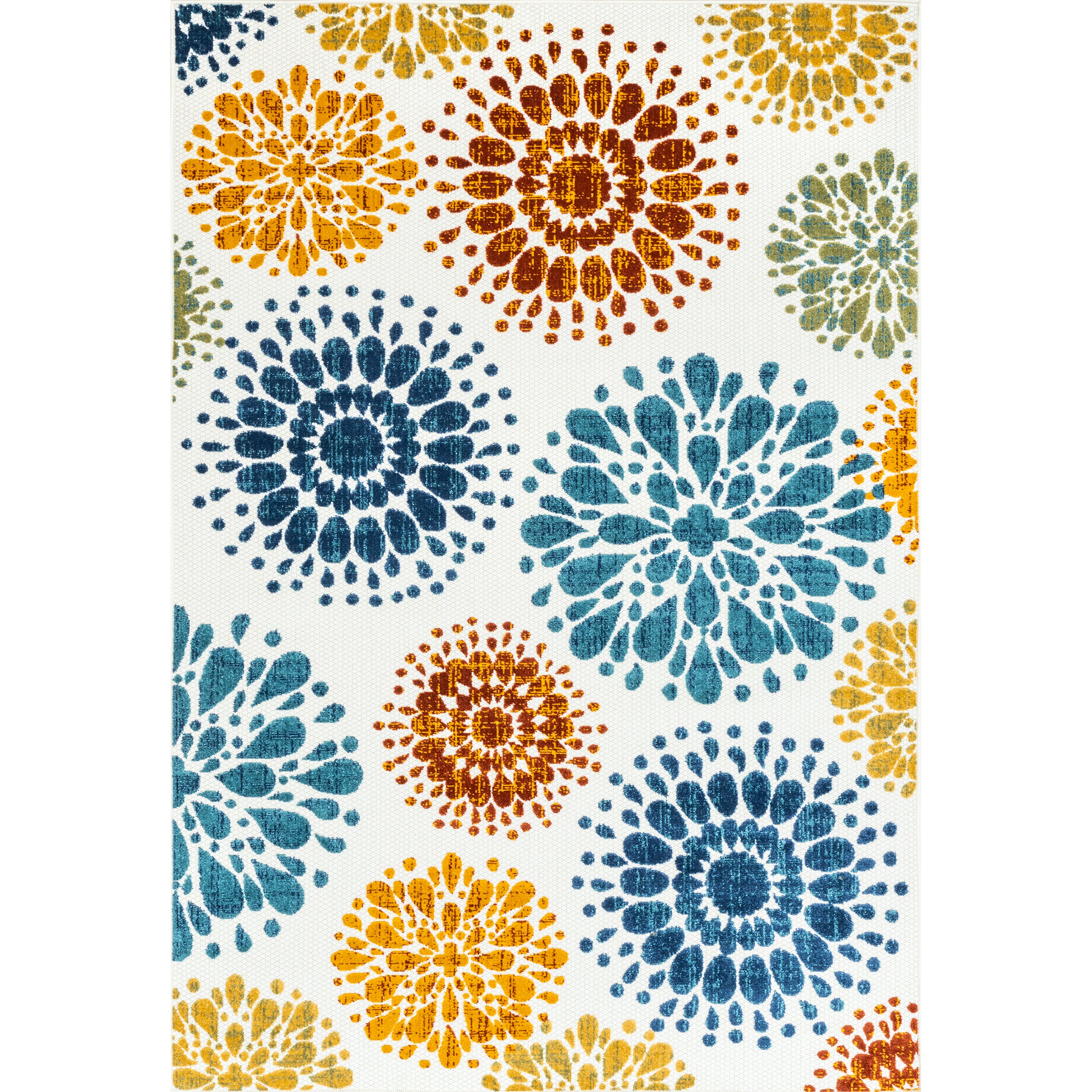 Iva Contemporary Flowers Indoor/Outdoor Area Rug