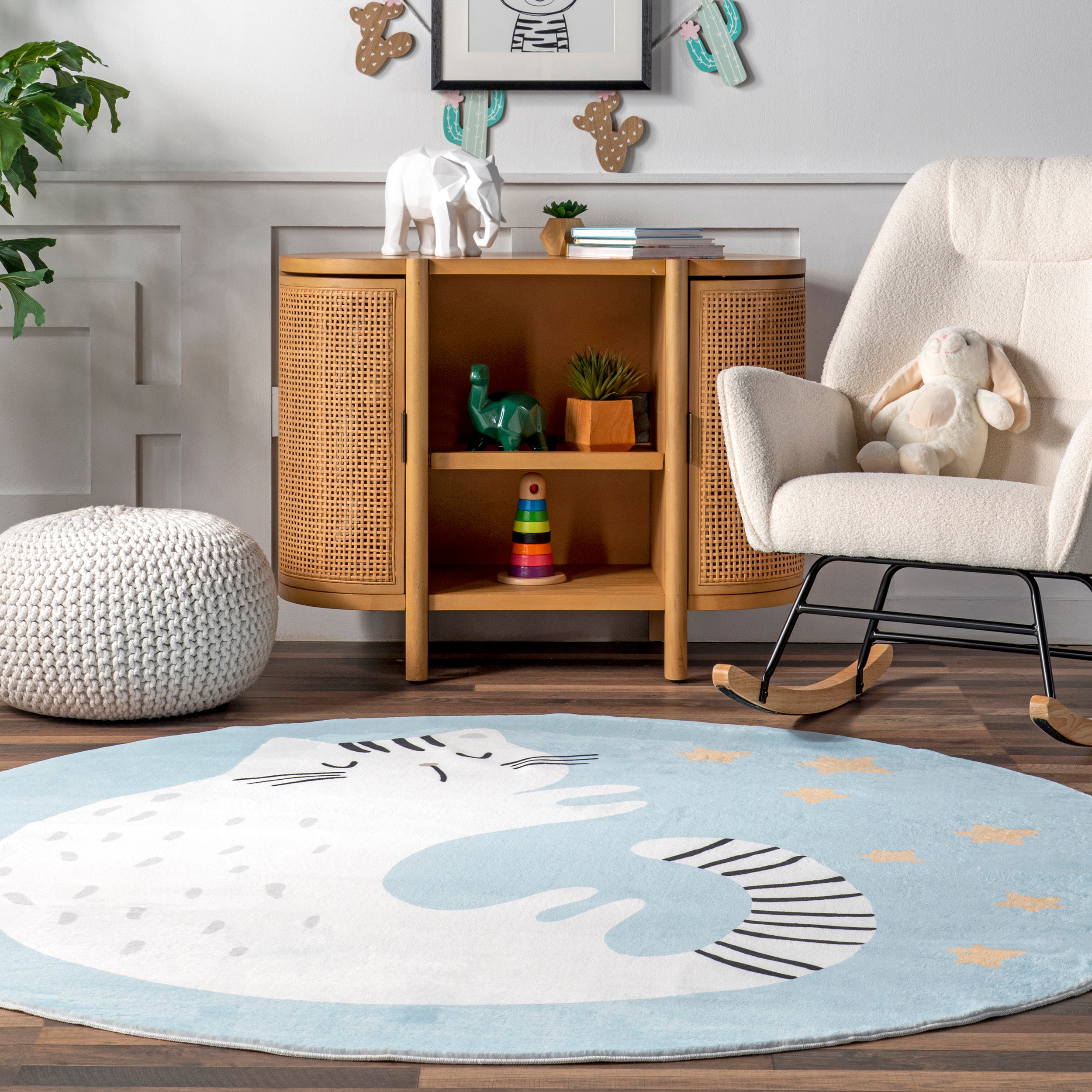 Adalynn Sleepy Cat Kids Machine Washable Area Rug - Image 8