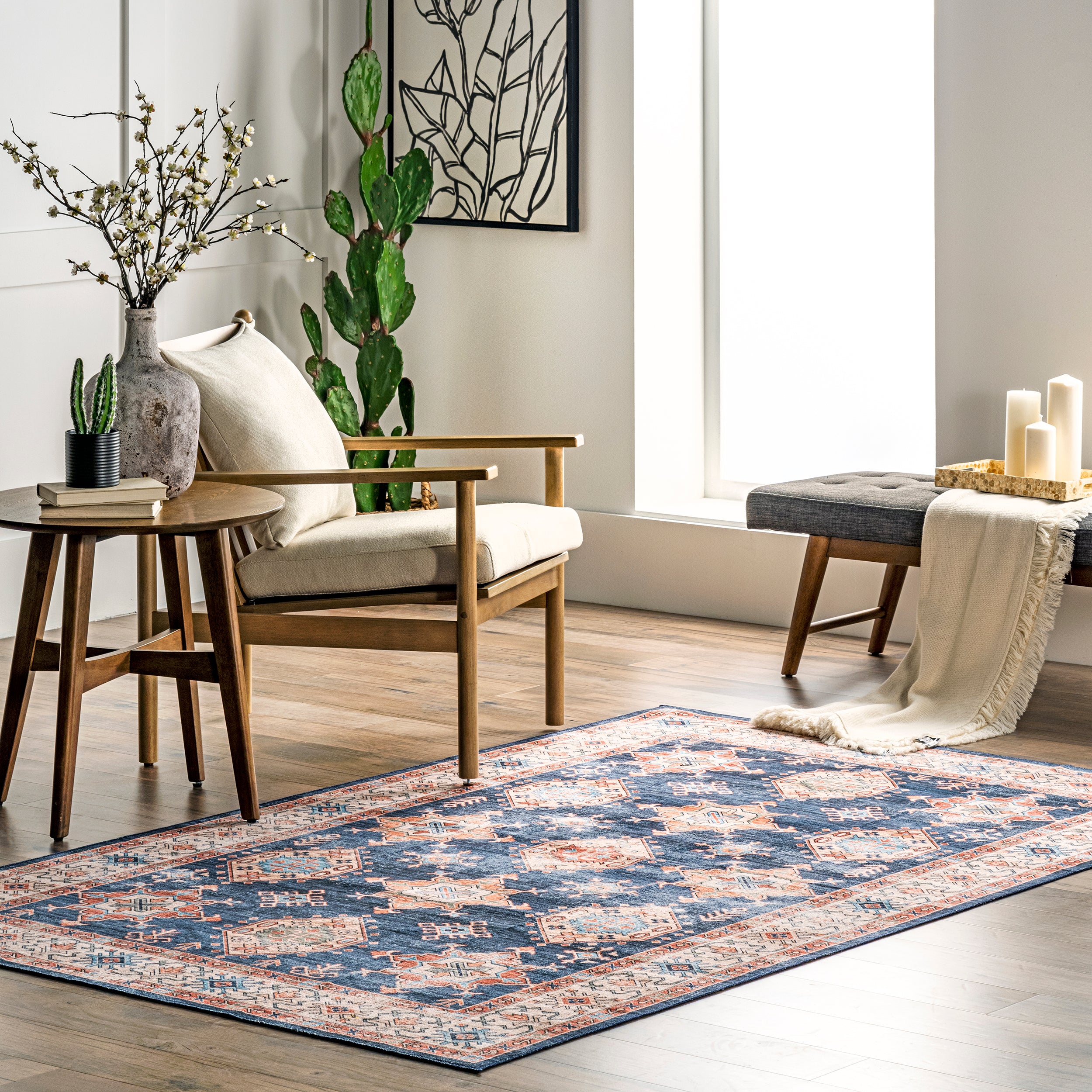 Finley Machine Washable Vintage Distressed Area Rug - Image 13