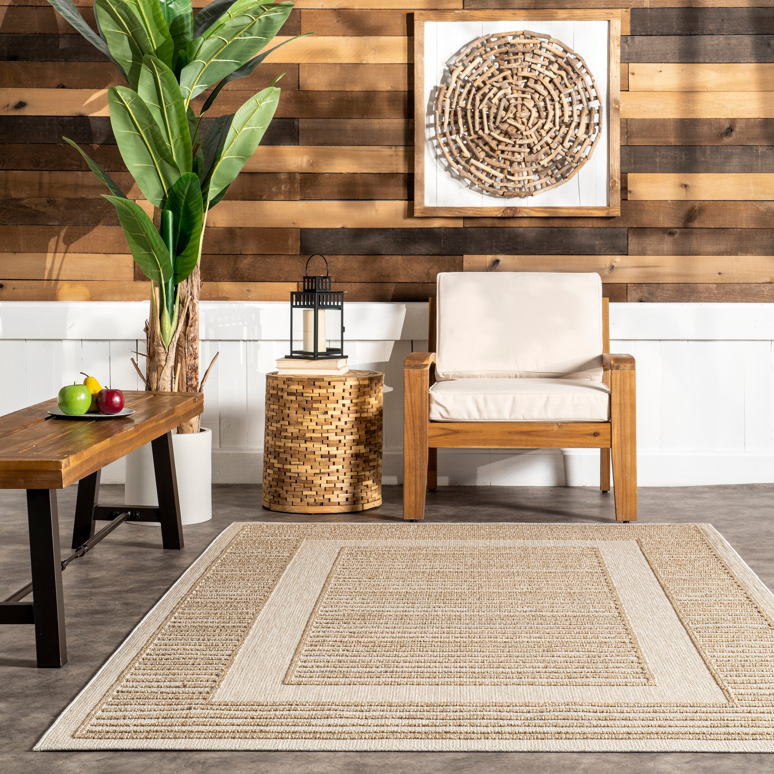 Rickie Solid Striped Indoor/Outdoor Area Rug - Image 8