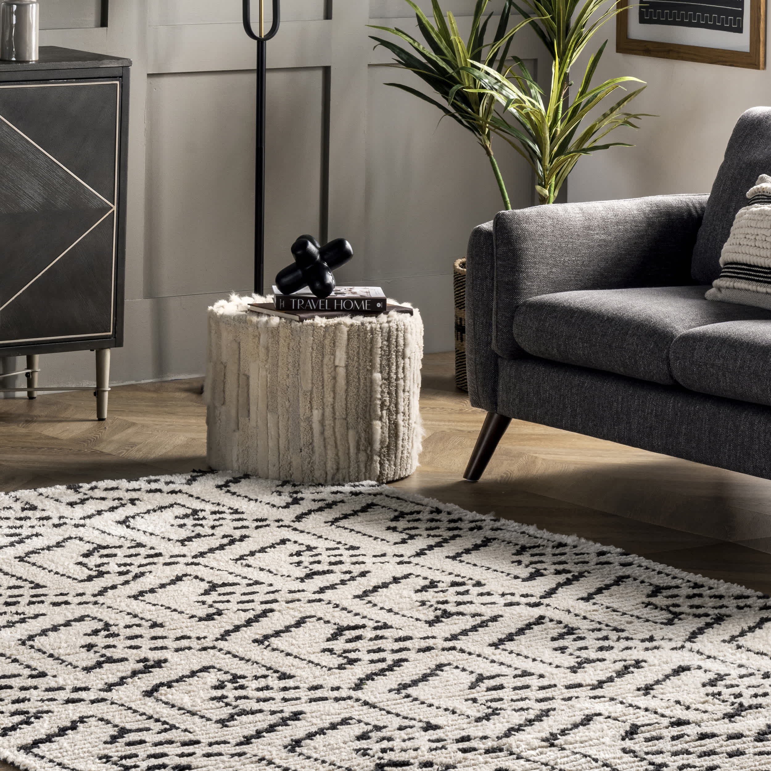 Alyson Modern Abstract Soft Shag Fringe Area Rug - Image 9