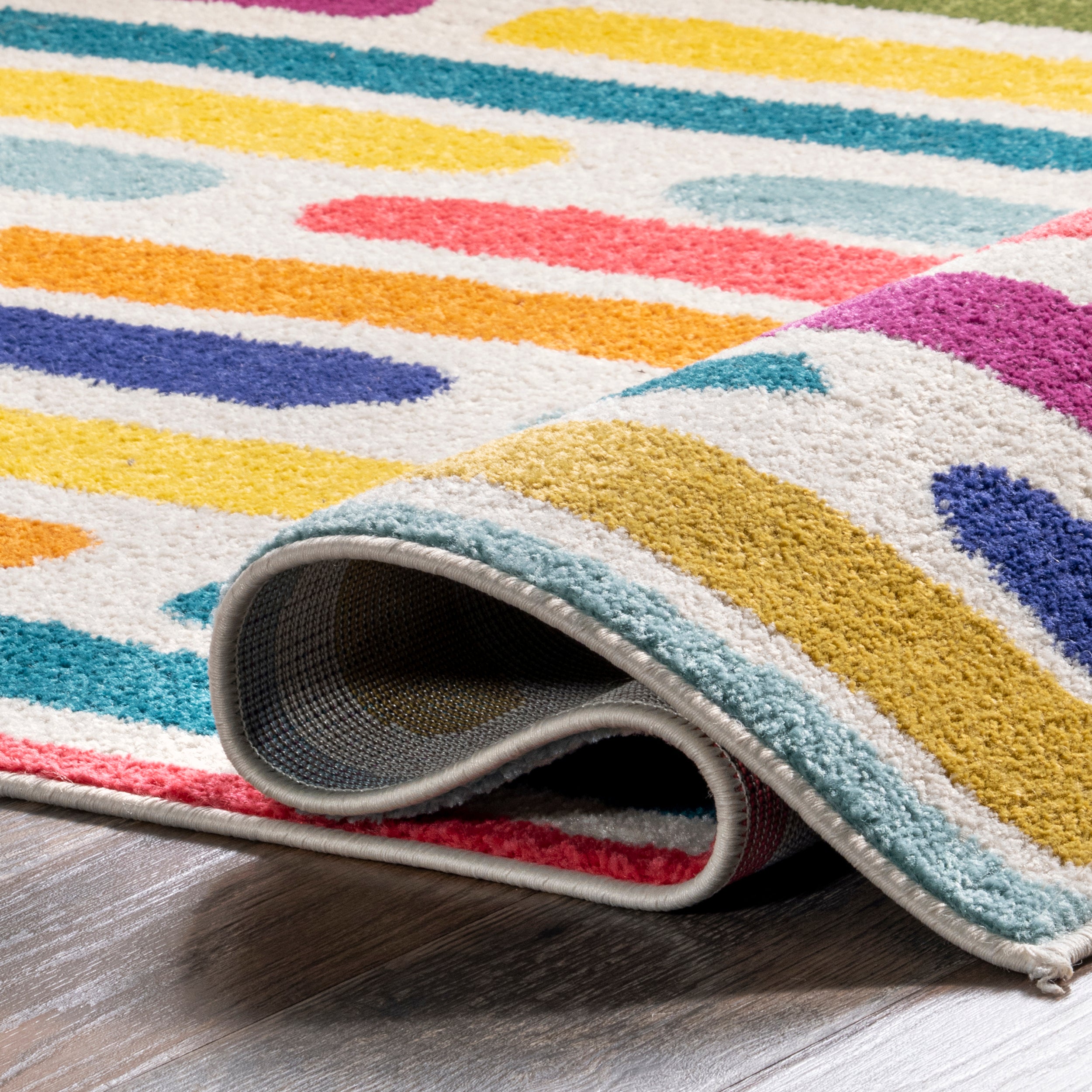 Thick Colorful Stripes Kids Area Rug - Image 4