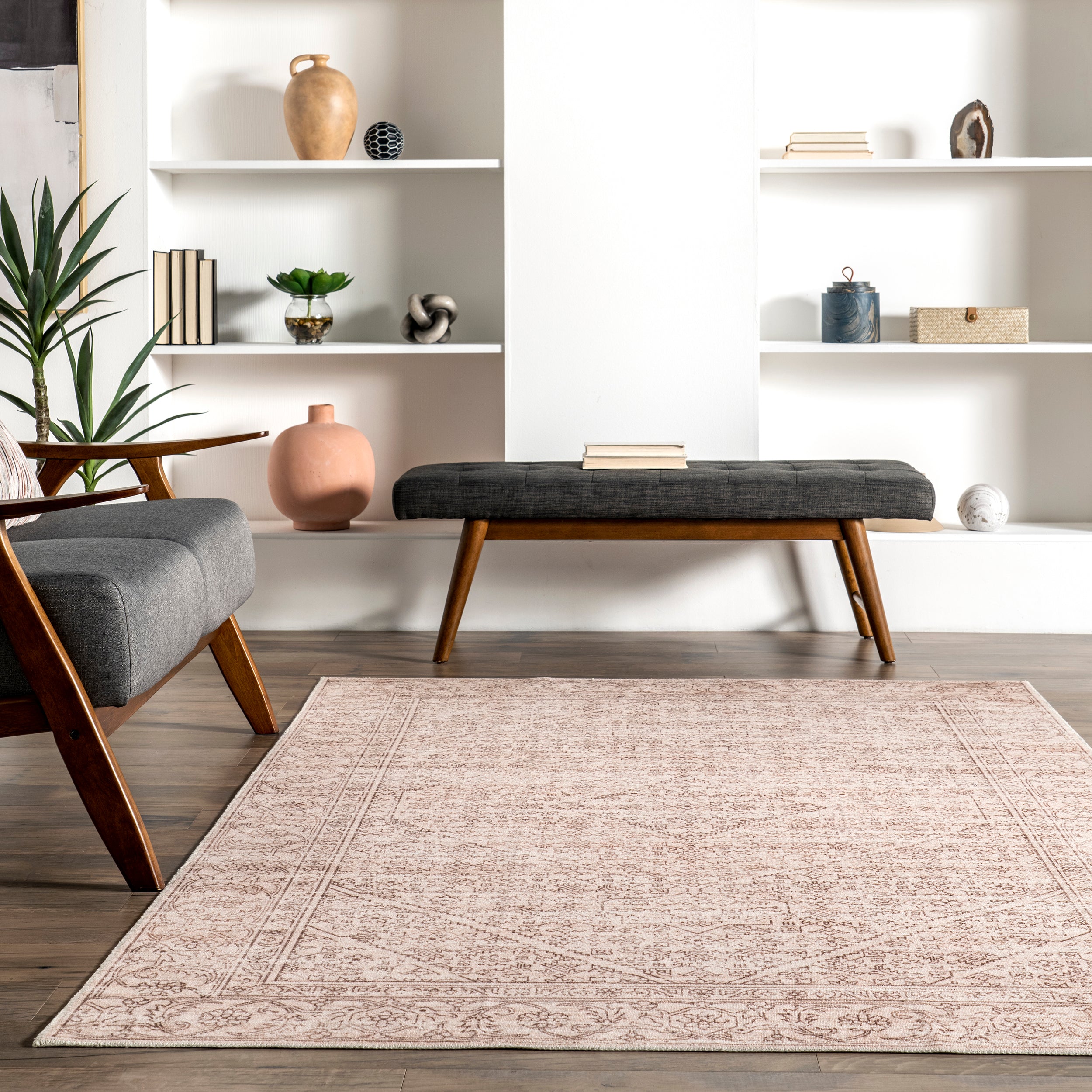 Shontal Traditional Machine Washable Area Rug - Image 8