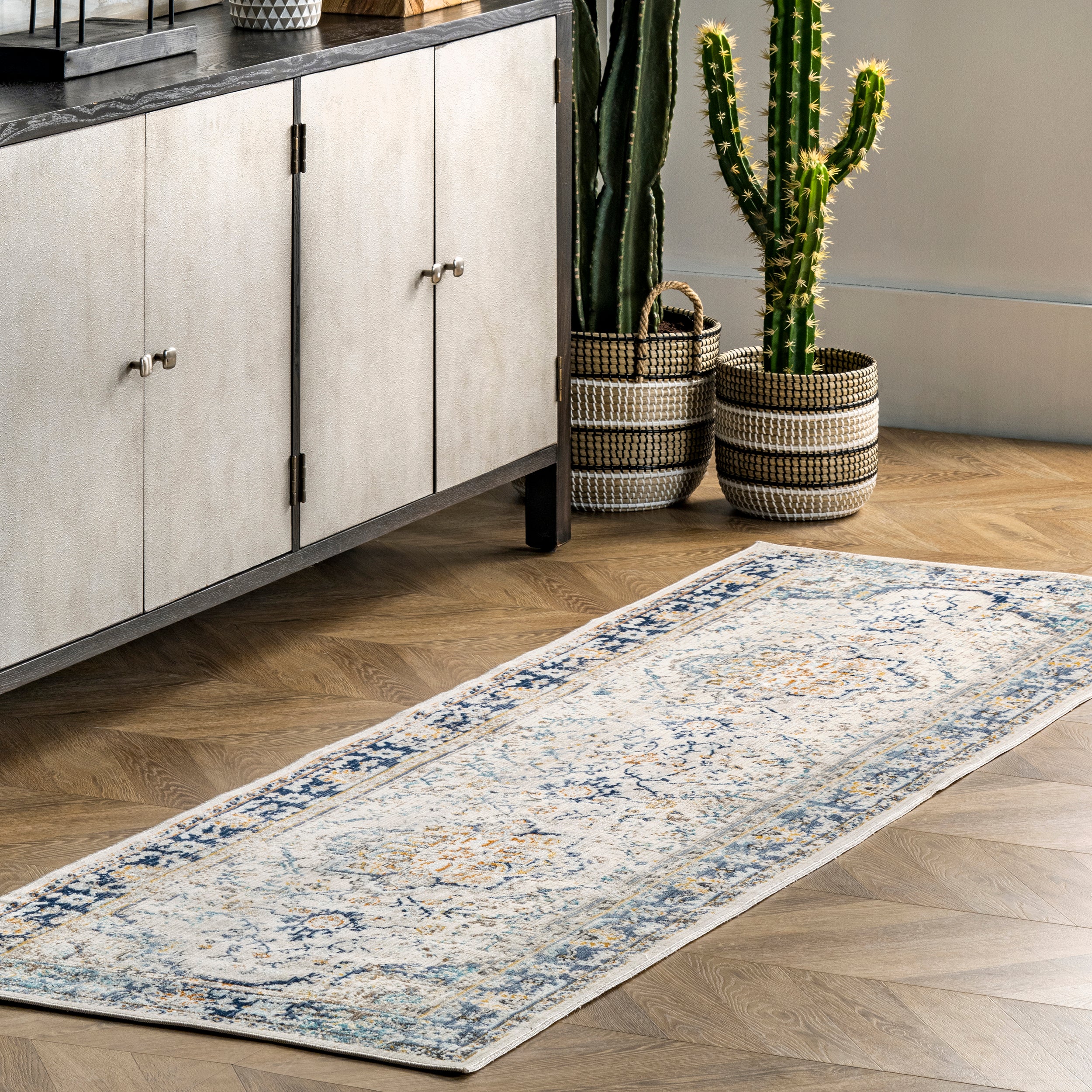 Ainsley Distressed Medallion Area Rug - Image 8