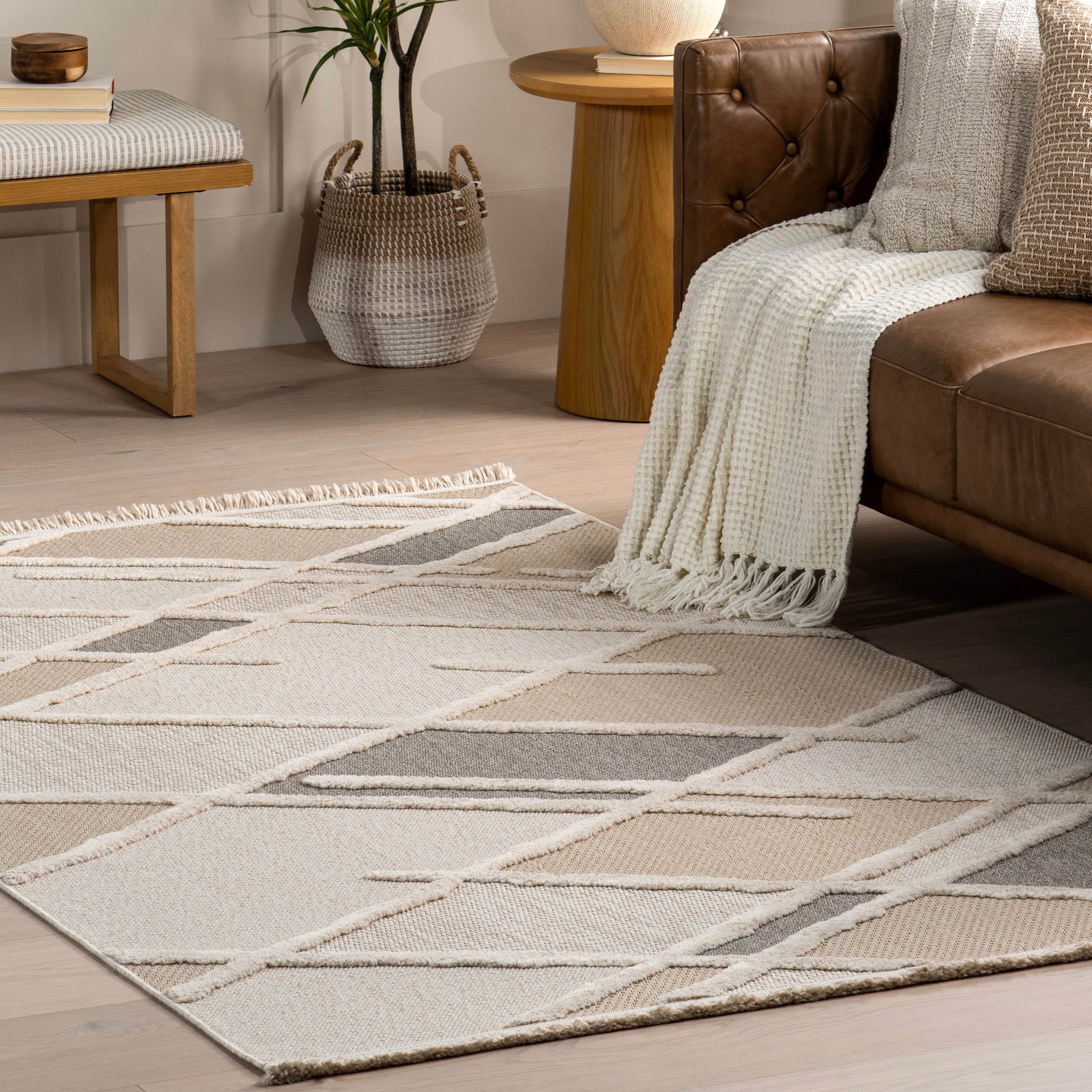 Ginevra Modern Lattice Fringe Area Rug - Image 9